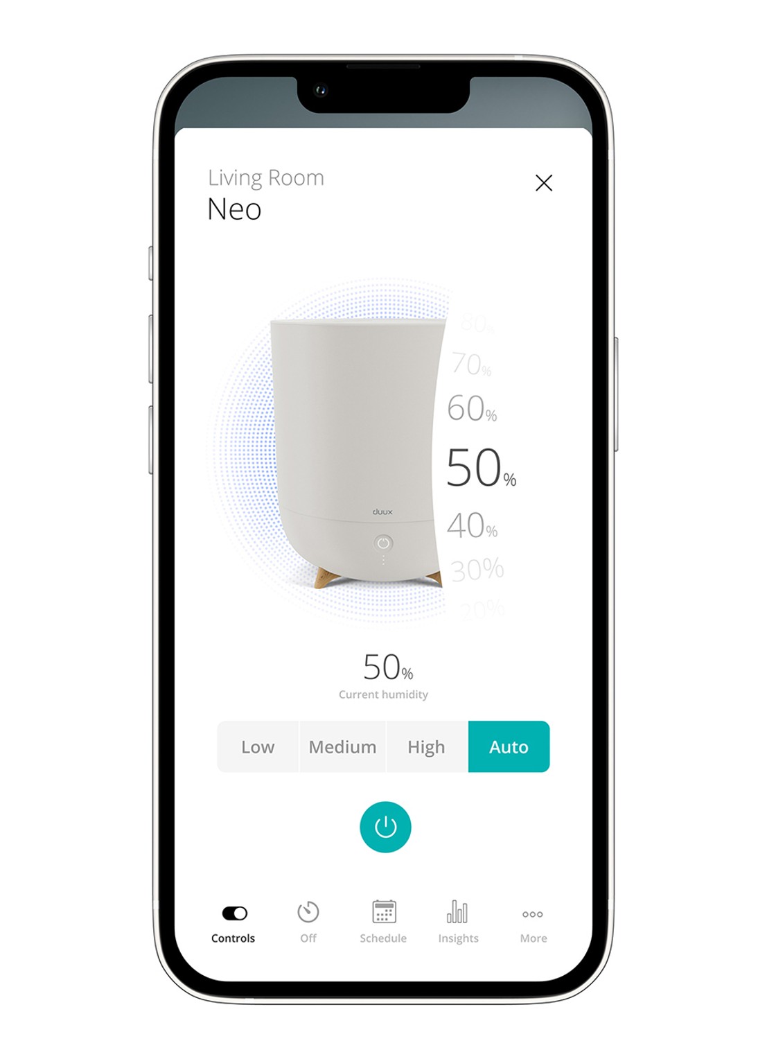Duux Neo Smart Ultrasone luchtbevochtiger 31,5 cm - detail 5 lichtgrijs