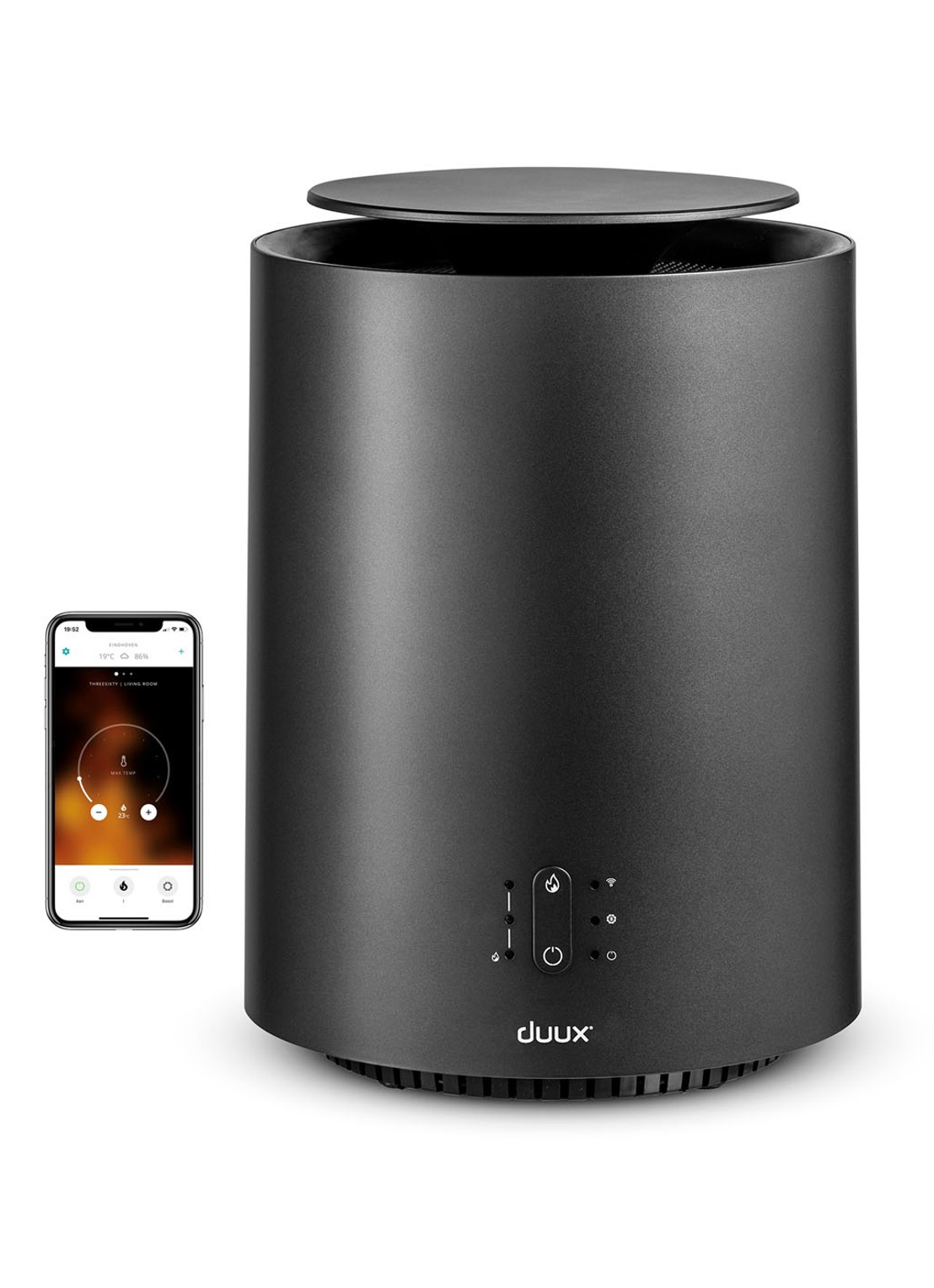 Duux Threesixty 2 Smart Keramische kachel, 29,5 cm hoog - voorkant 2 grijs