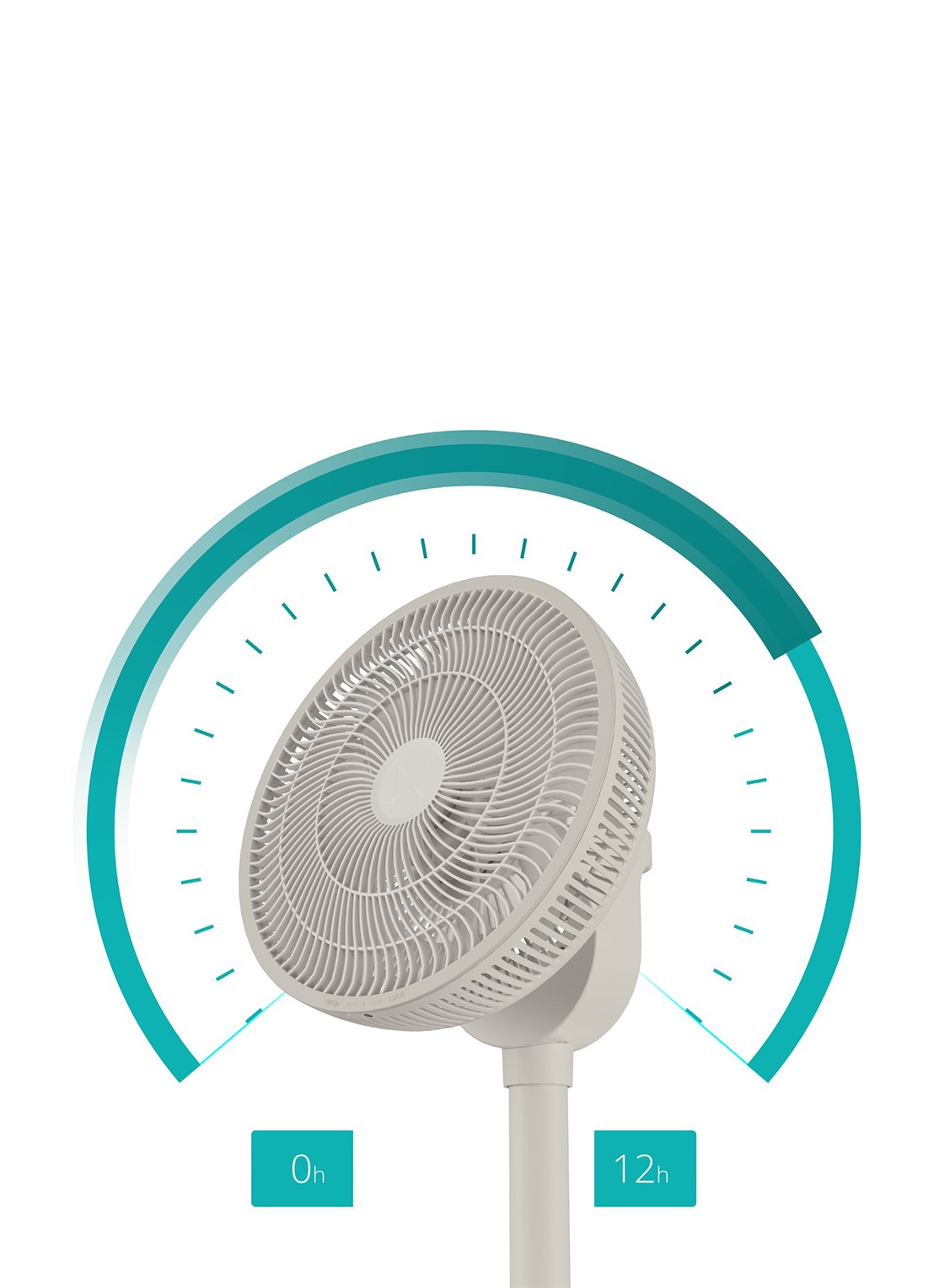 Duux Whisper 2 Smart verstelbare vloerventilator, 92 cm hoog - detail ivoor