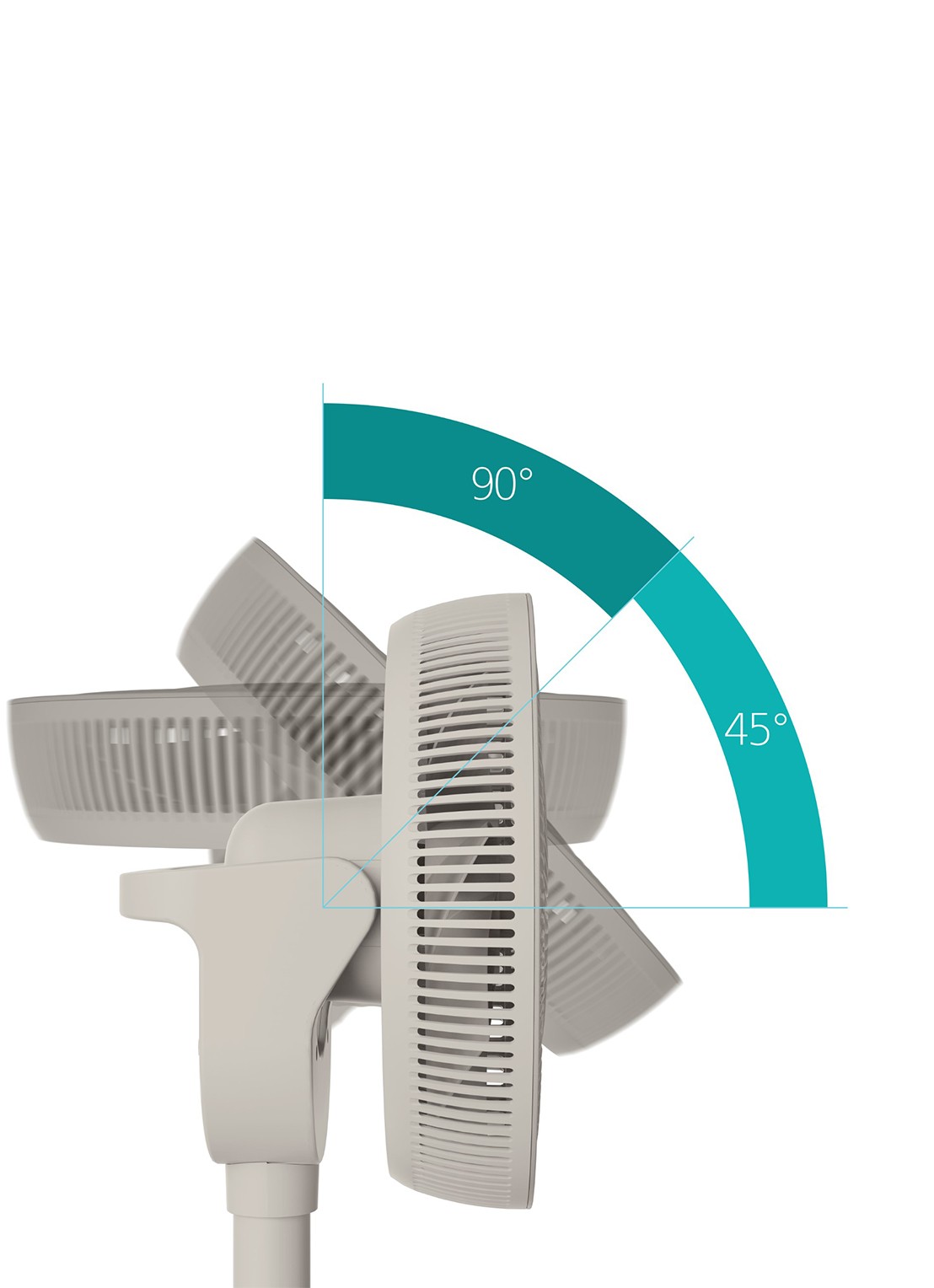 Duux Whisper 2 Smart verstelbare vloerventilator, 92 cm hoog - detail 3 ivoor