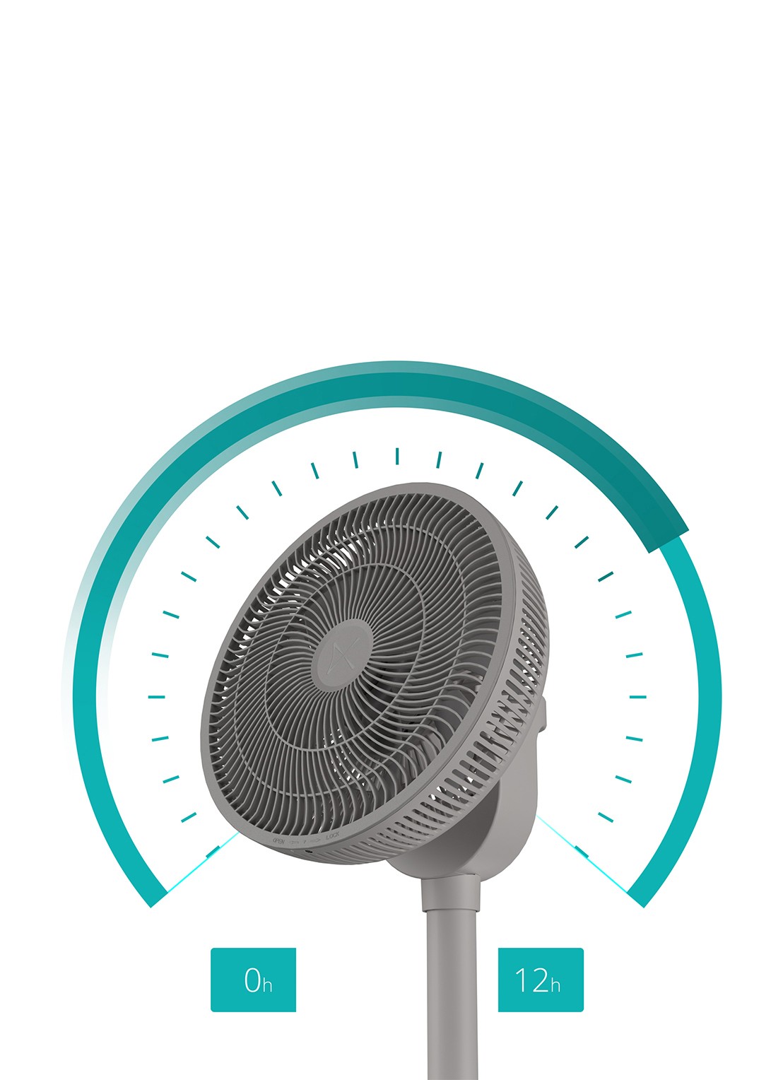 Duux Whisper 2 Smart verstelbare vloerventilator, 92 cm hoog - detail 6 grijs
