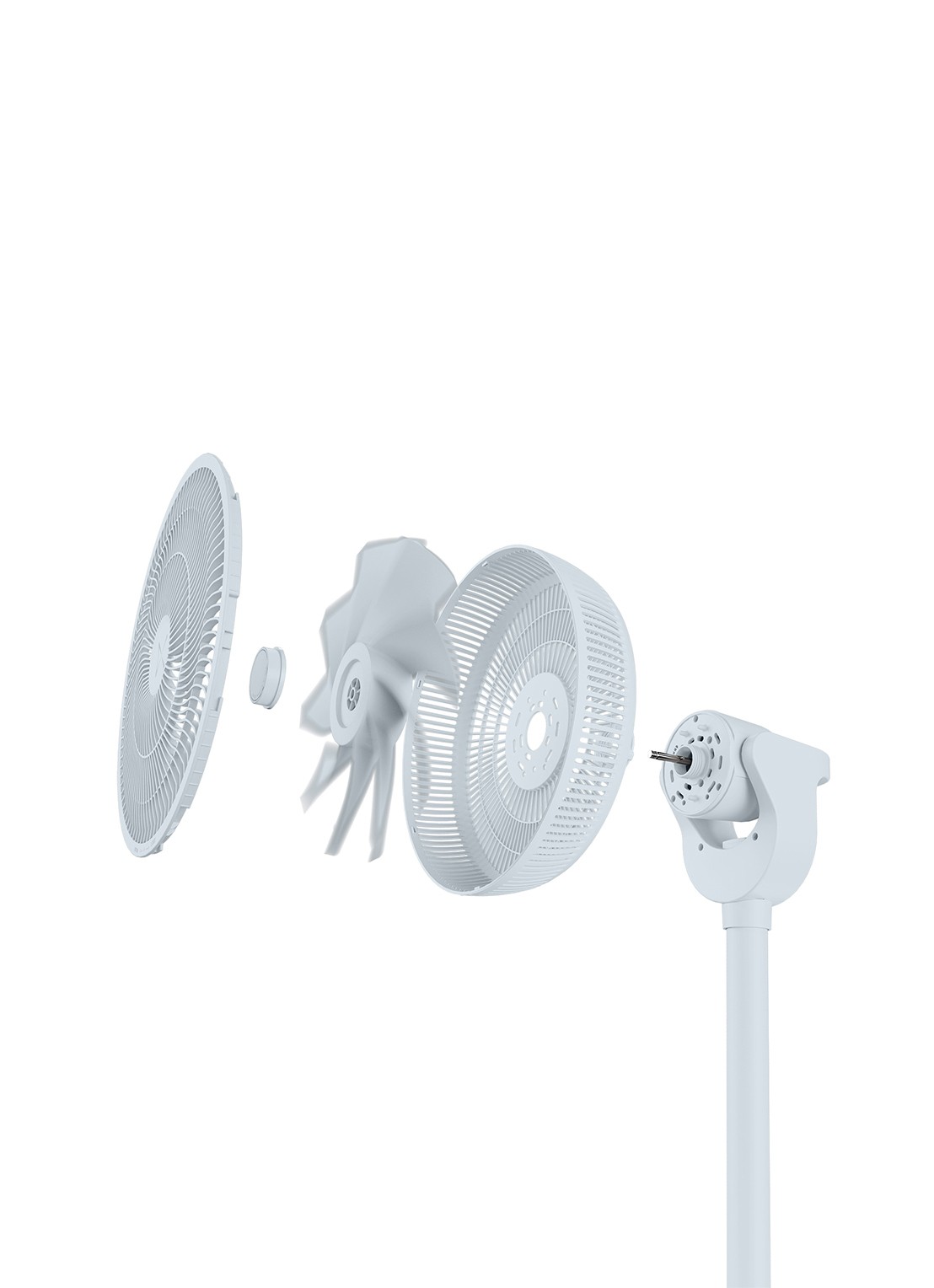 Duux Whisper 2 Smart verstelbare vloerventilator, 92 cm hoog - detail 3 blauwgrijs