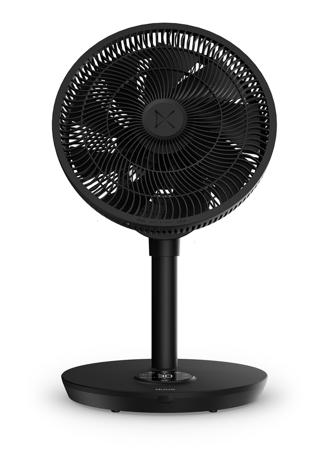 Duux Whisper 2 verstelbare vloerventilator, 92 cm hoog - voorkant 6 zwart