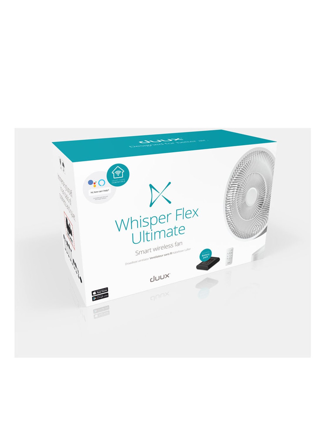 Duux Whisper Flex Ultimate verstelbare vloerventilator met batterij, 103 cm - detail 5 wit