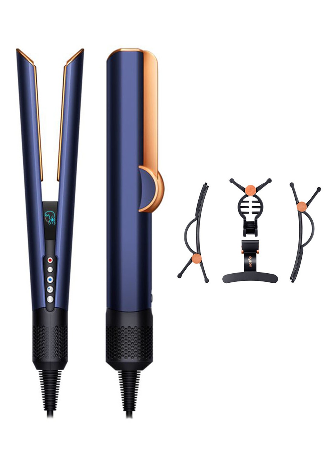 Dyson Airstrait Prusian stijltang - blauw / koper  - voorkant 6 blauw