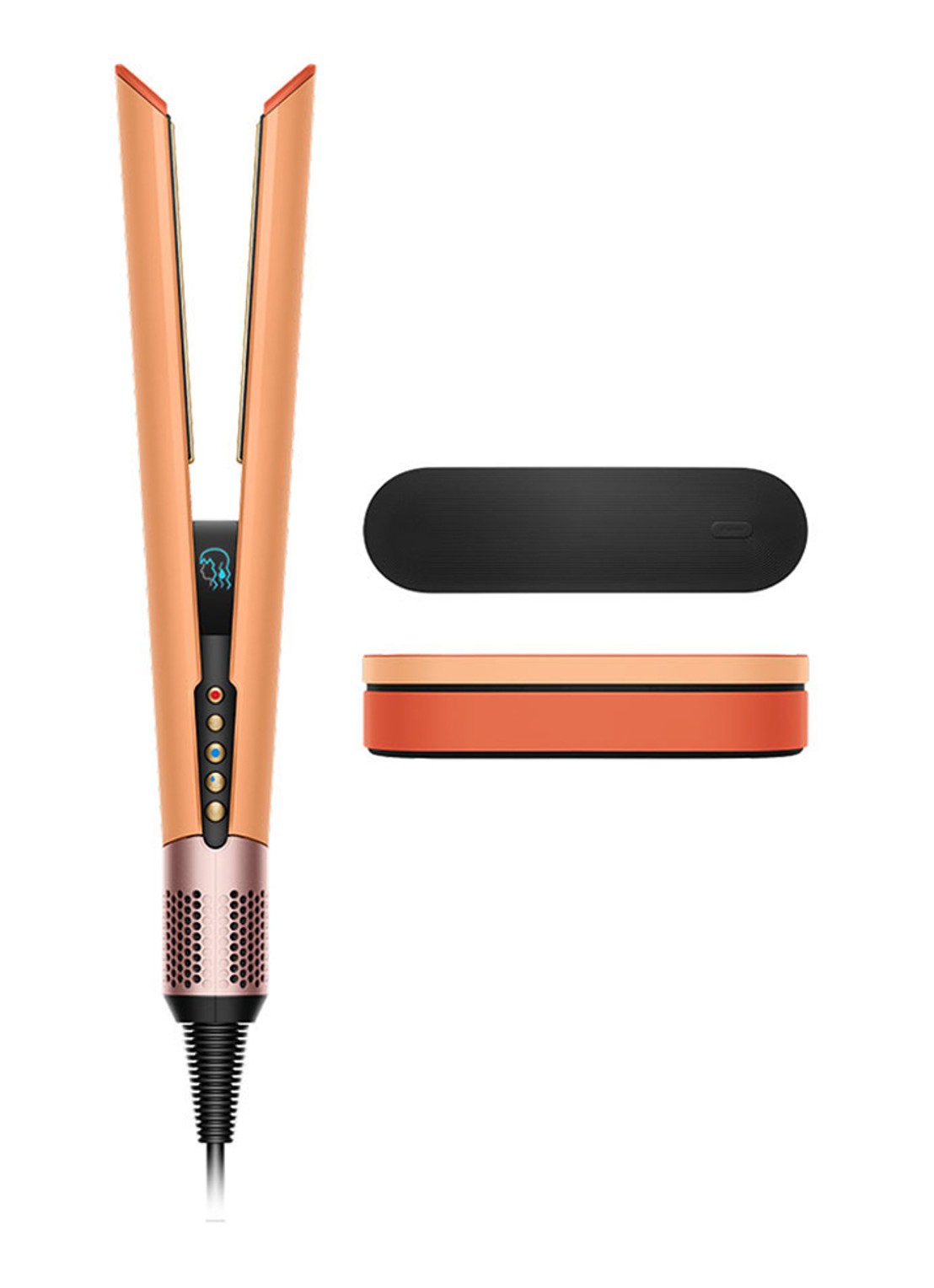 Dyson Airstrait™ stijltang Ceramic Apricot / Topaz - voorkant oranje