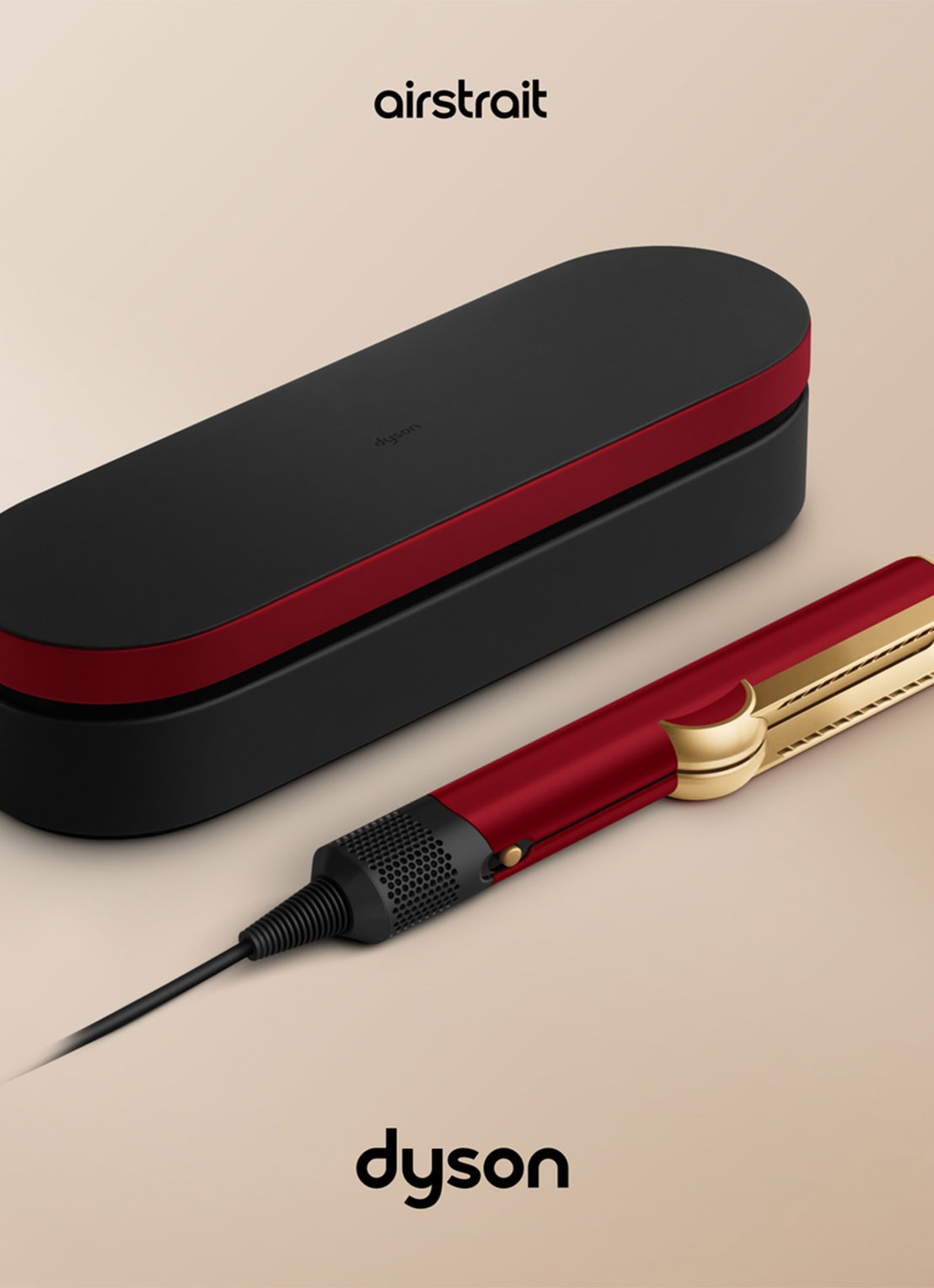 Dyson  Airstrait™ stijltang - Red Velvet/Gold - voorkant 6 red velvet/gold