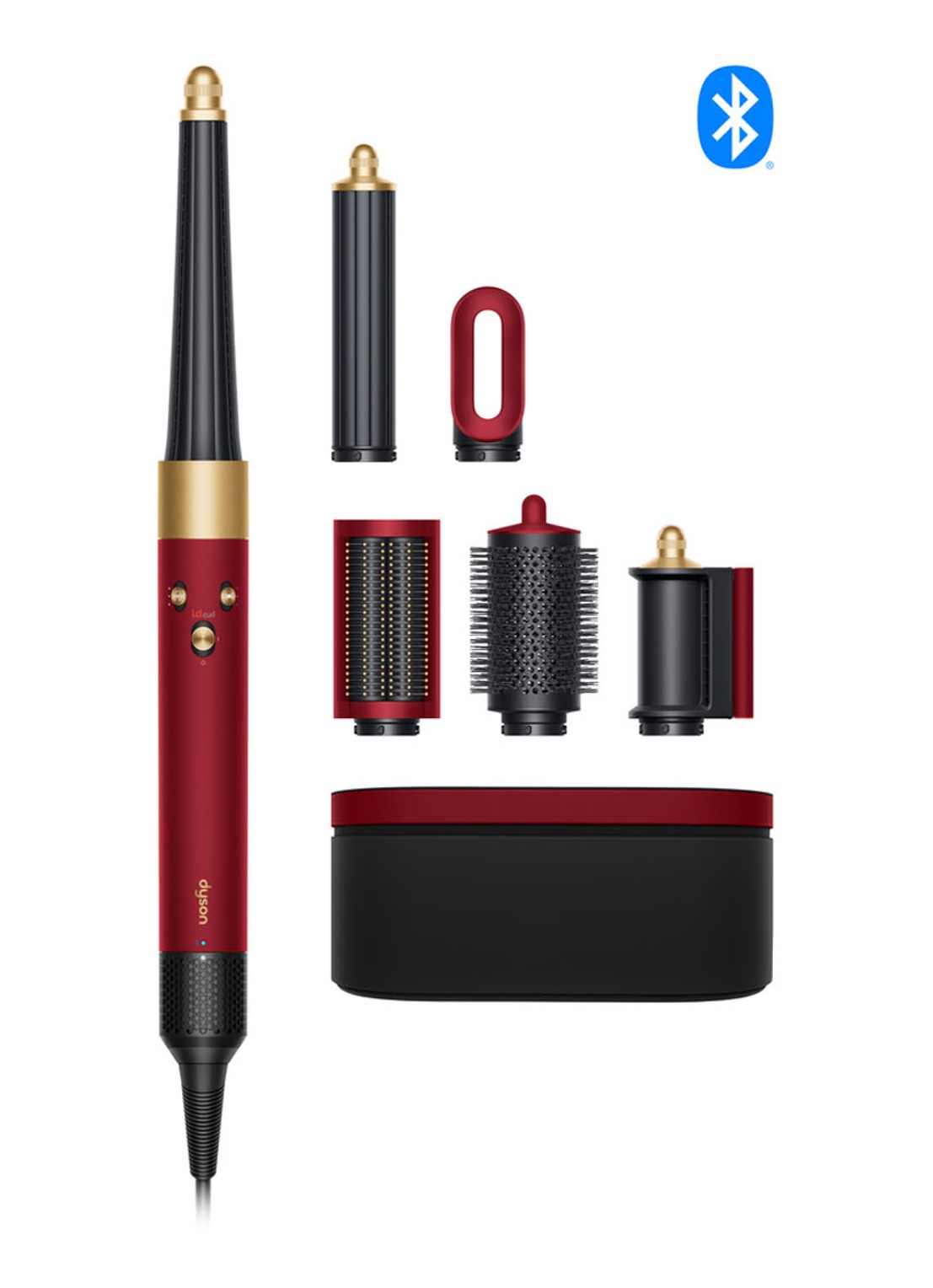 Dyson Airwrap i.d.™ - Red Velvet / Gold Straight + Wavy - voorkant 3 red velvet / gold
