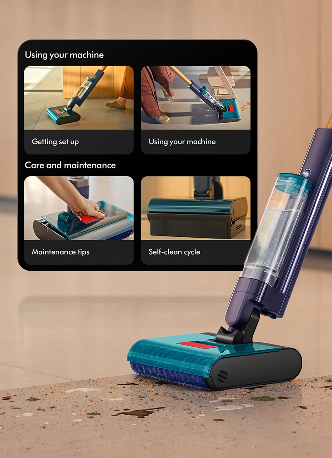 Dyson Dyson Clean+Wash Hygiene vloerreiniger 110 cm - detail 2 blauw