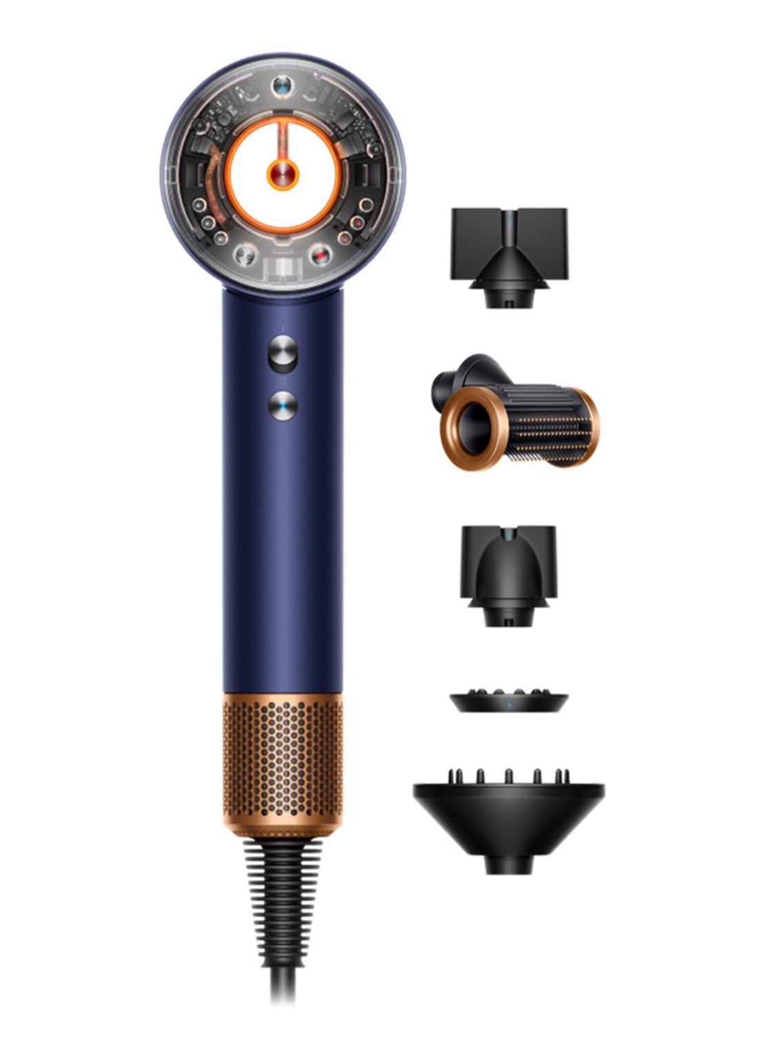 Dyson Dyson Supersonic Nural™ föhn - Straight+Wavy (Pruisisch Blauw/Koper) - voorkant 6 pruisisch blauw/ koper
