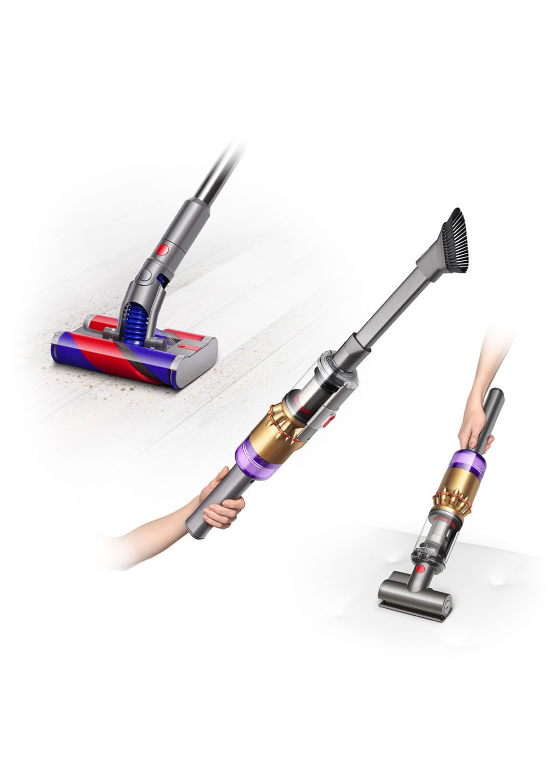Dyson Omni-Glide+ snoerloze steelstofzuiger 107 cm - nikkel / goud - detail 4 goud