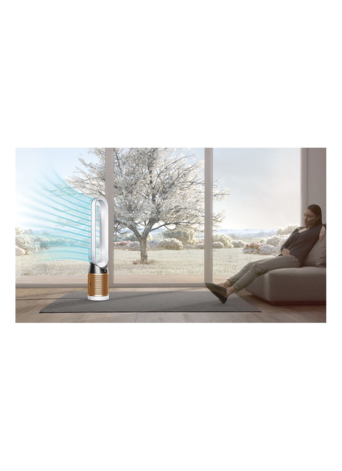 Dyson Pure Cool Cryptomic Tower luchtreiniger en torenventilator, 105 cm hoog - voorkant 2 goud