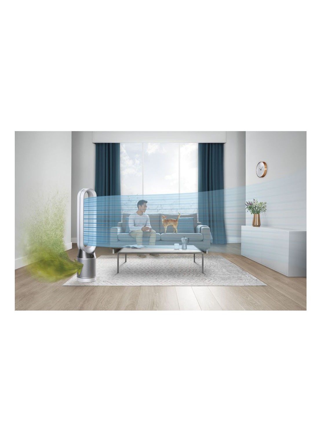 Dyson Pure Cool Tower luchtreiniger en vloerventilator, 105 cm hoog - voorkant 7 wit