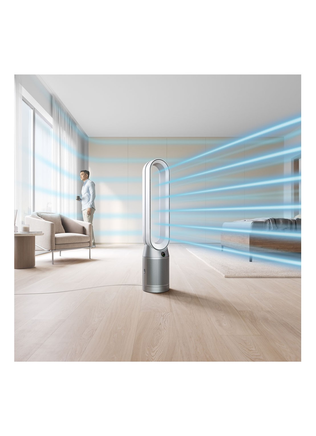 Dyson Purifier Cool luchtreiniger, koeler & vloerventilator, 105 cm hoog - voorkant 7 zilver