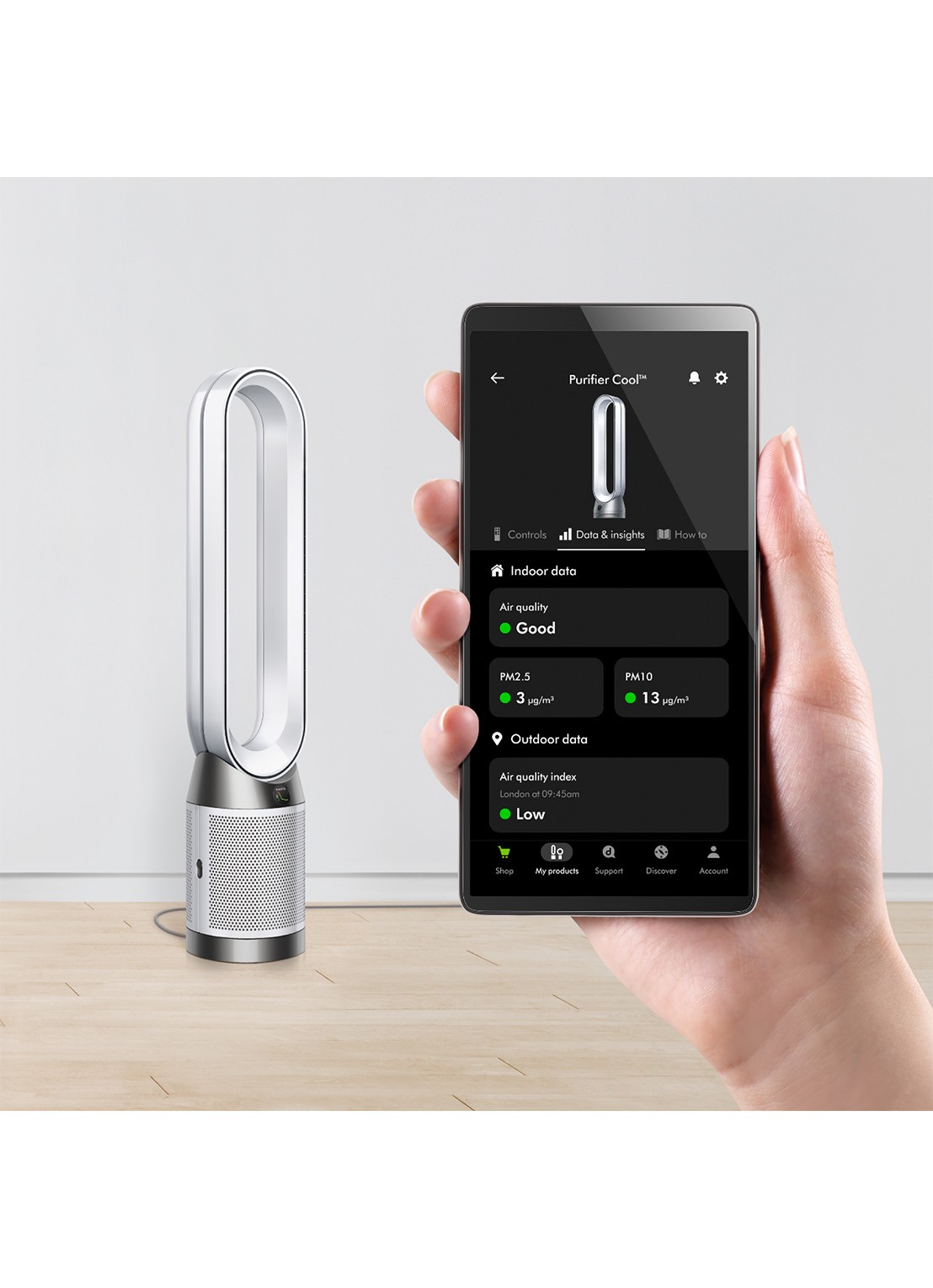 Dyson Purifier Cool PC1 luchtreiniger & vloerventilator, 105 cm - detail 3 zilver