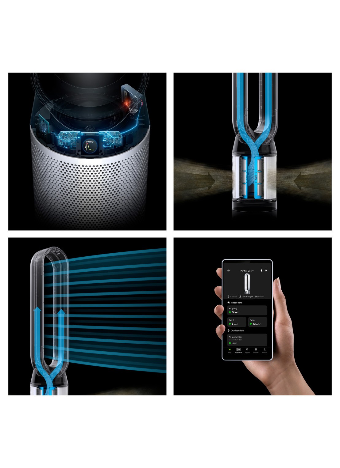 Dyson Purifier Cool PC1 luchtreiniger & vloerventilator, 105 cm - detail 6 zilver