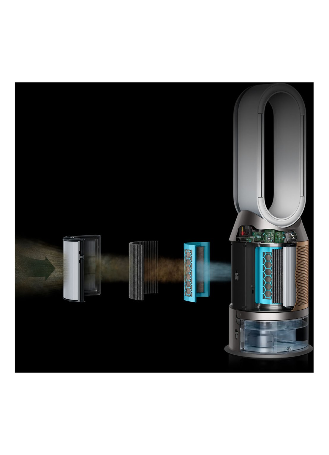 Dyson Purifier Humidify + Cool Formaldehyde luchtbevochter, luchtreiniger & tafelventilator, 92,3 cm hoog - detail 6 goud