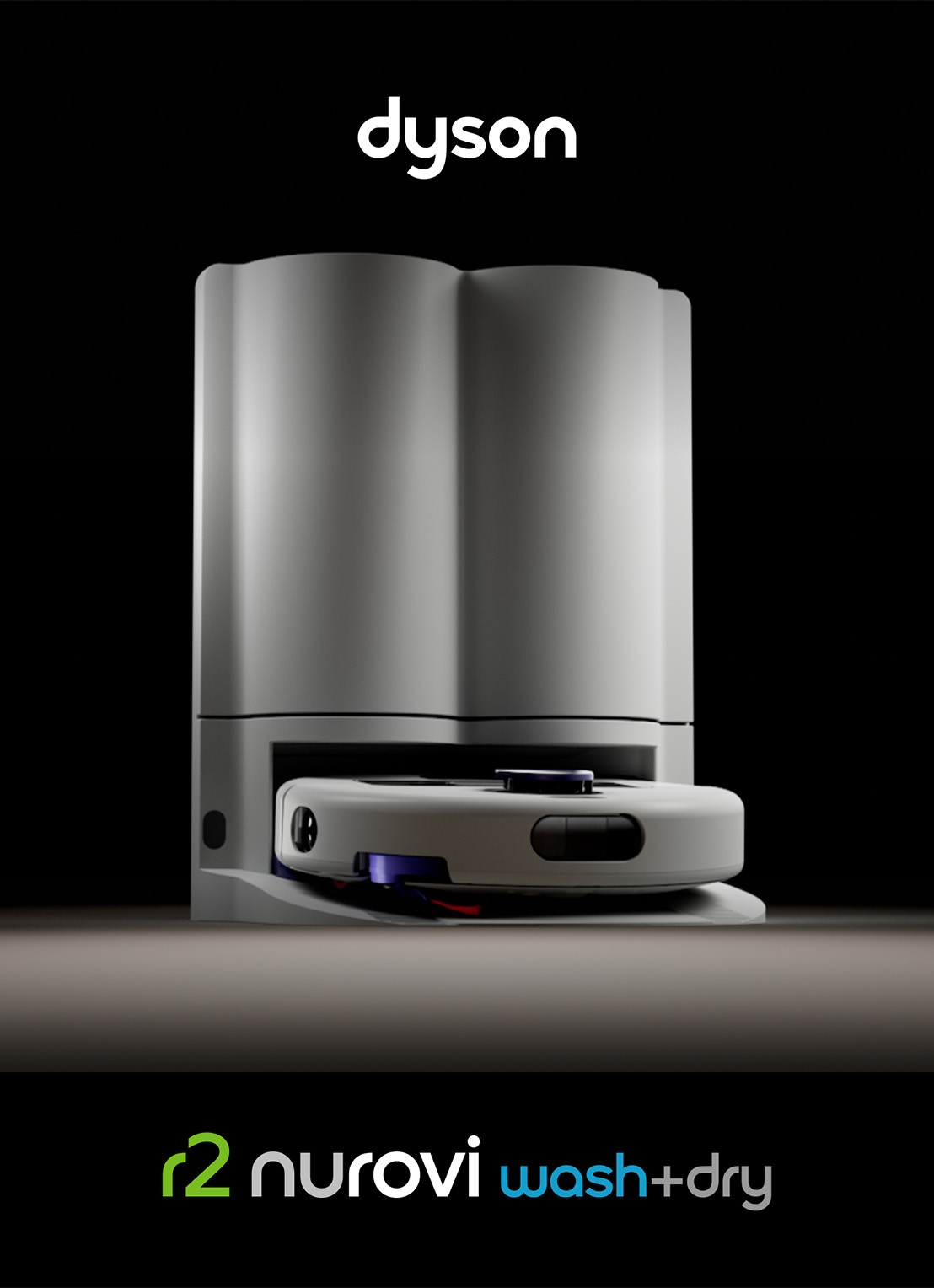 Dyson R2 Nurovi Wash+Dry robotstofzuiger - voorkant 2 zilver