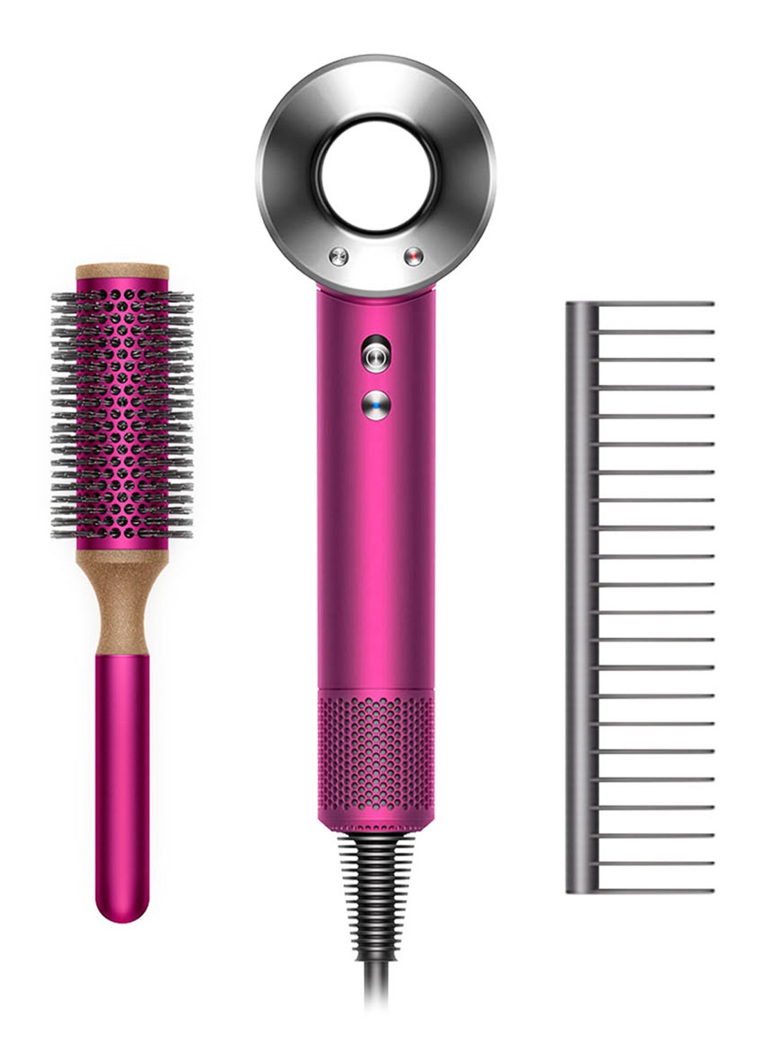 Dyson Supersonic föhn met borstelset - fuchsia / nikkel - Limited Edition - voorkant 4 roze