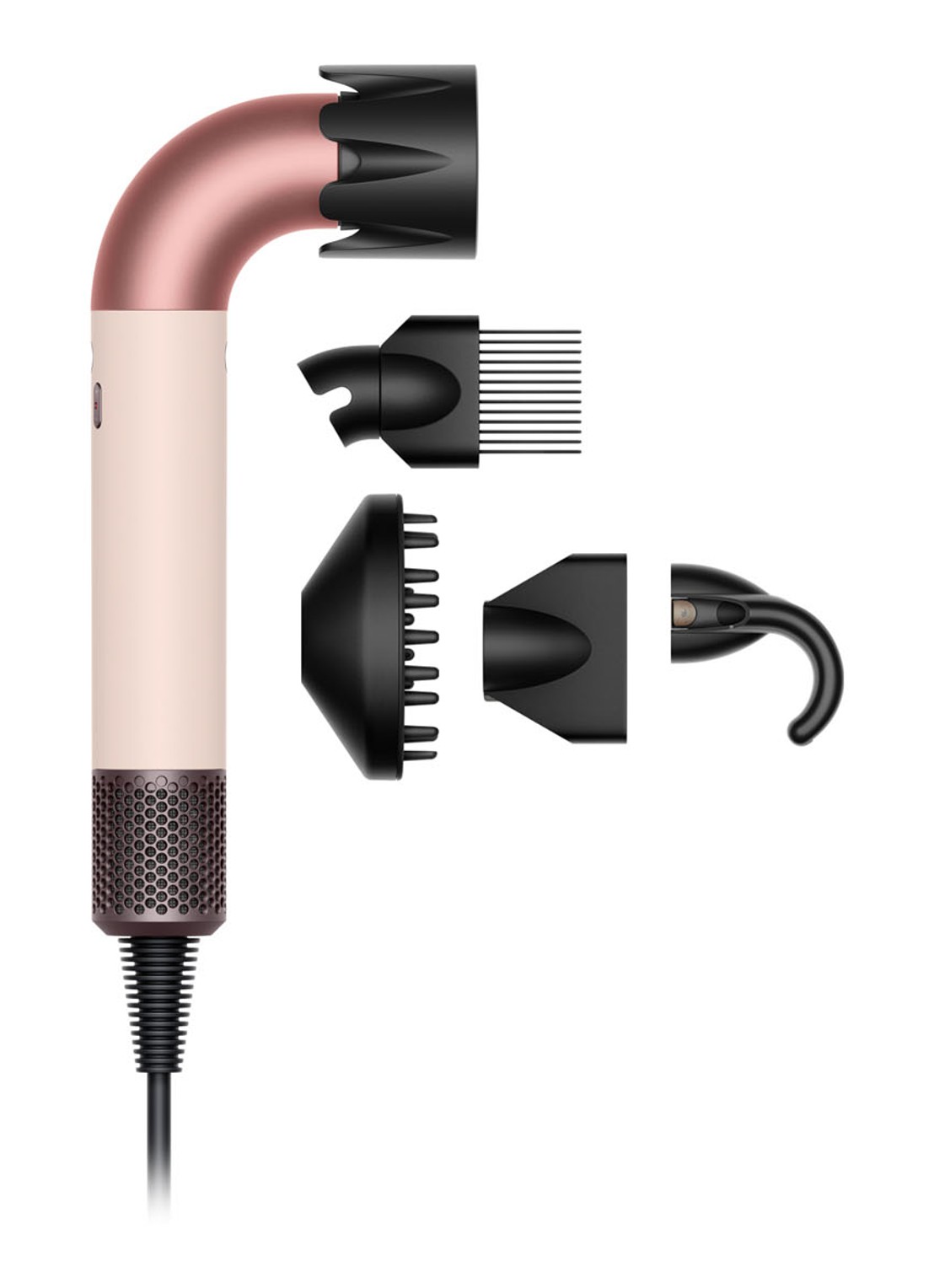 Dyson Supersonic r Föhn Curly+Coily - Ceramic Pink / Rose Gold - voorkant 5 ceramic pink / rose gold