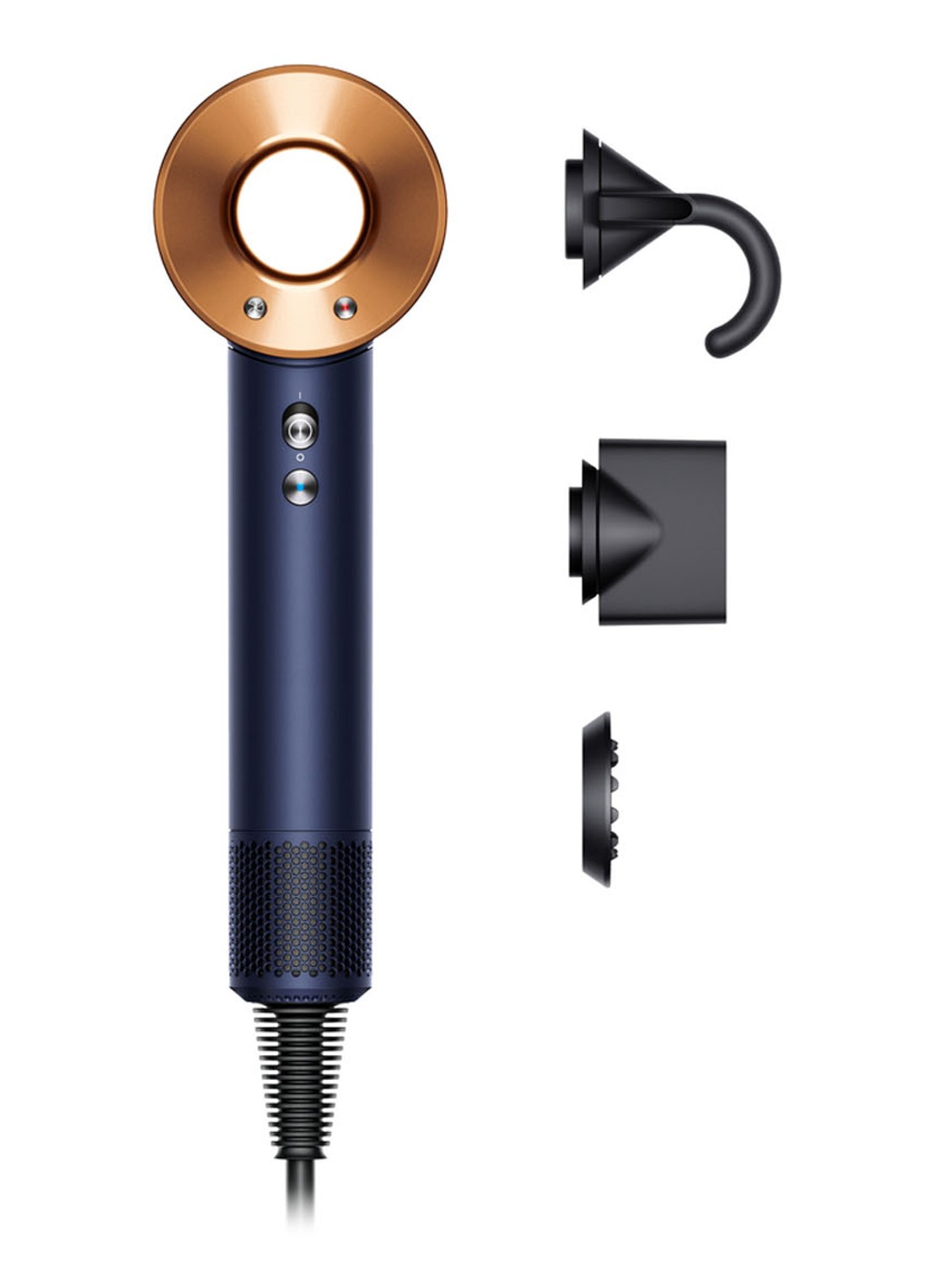 Dyson Supersonic™ föhn Straight+Wavy - Pruisisch blauw / Koper - voorkant 4 pruisisch blauw / koper