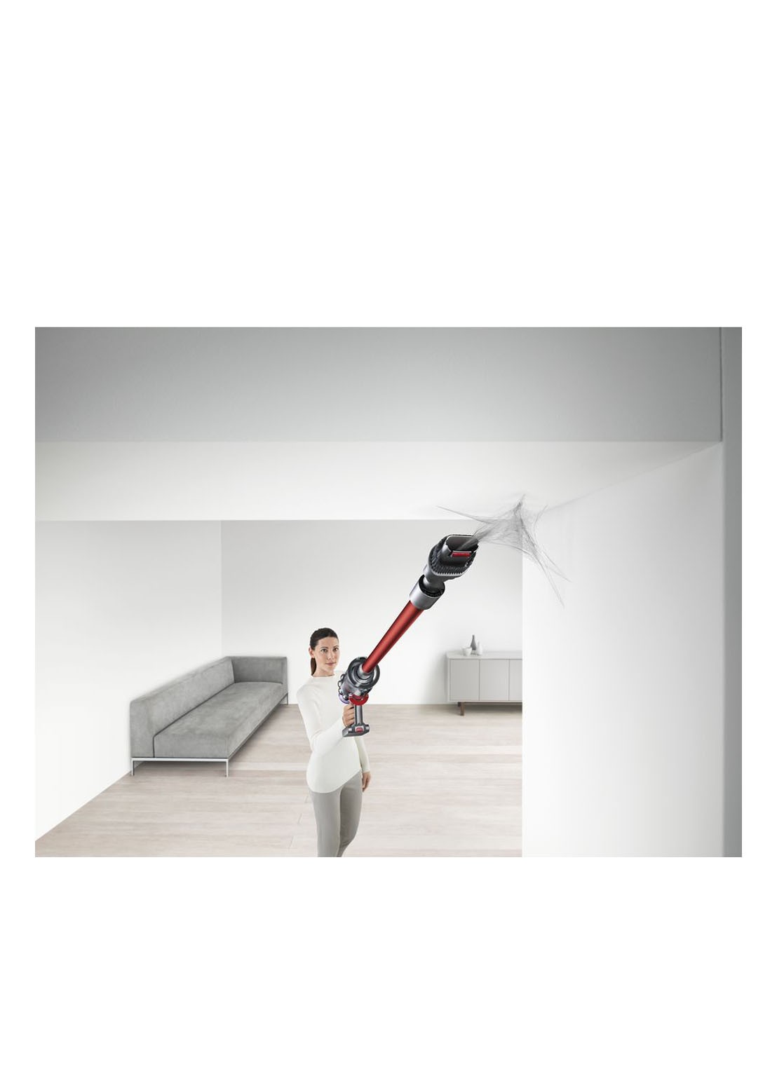 Dyson V11 Fluffy steelstofzuiger - nikkel / rood  - detail 3 nikkel / rood