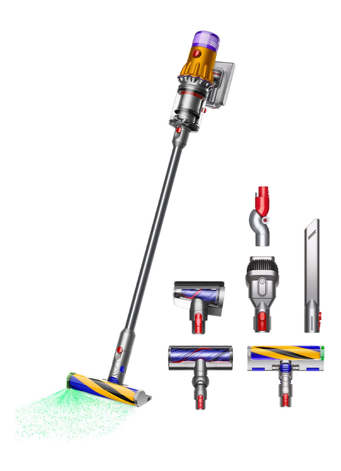 Dyson V12 Detect Slim Absolute steelstofzuiger  - voorkant zilver