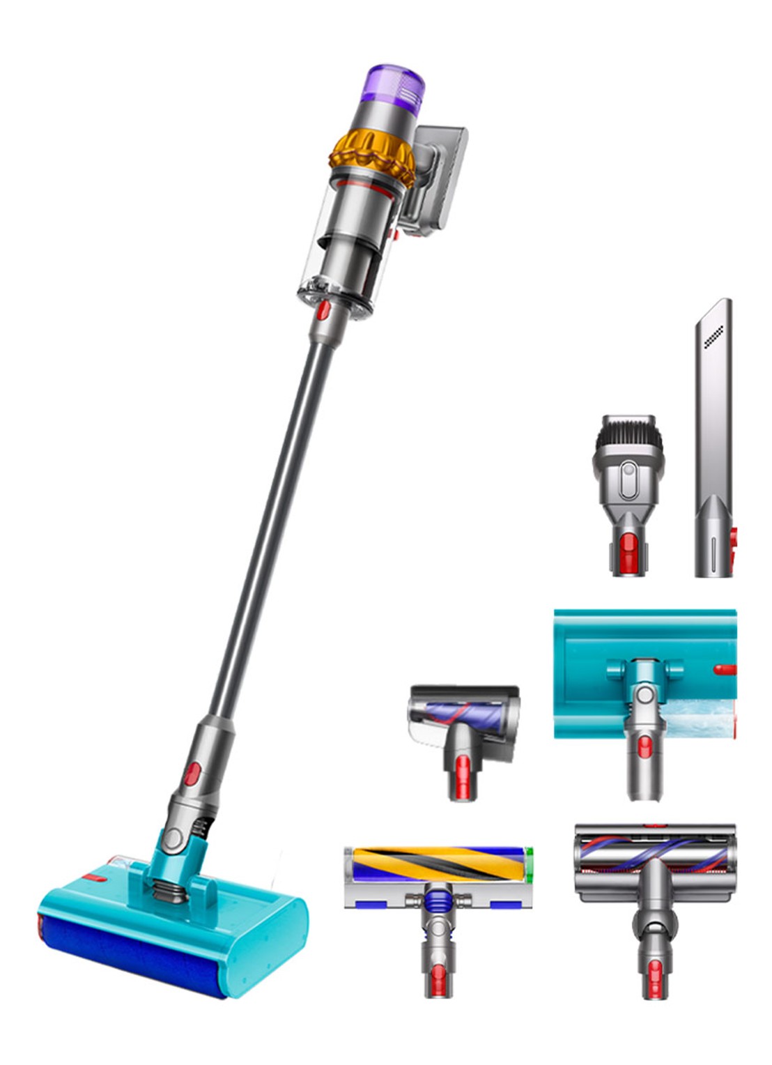 Dyson V15 Detect Submarine steelstofzuiger 127,6 cm - nikkel / geel  - voorkant 5 undefined