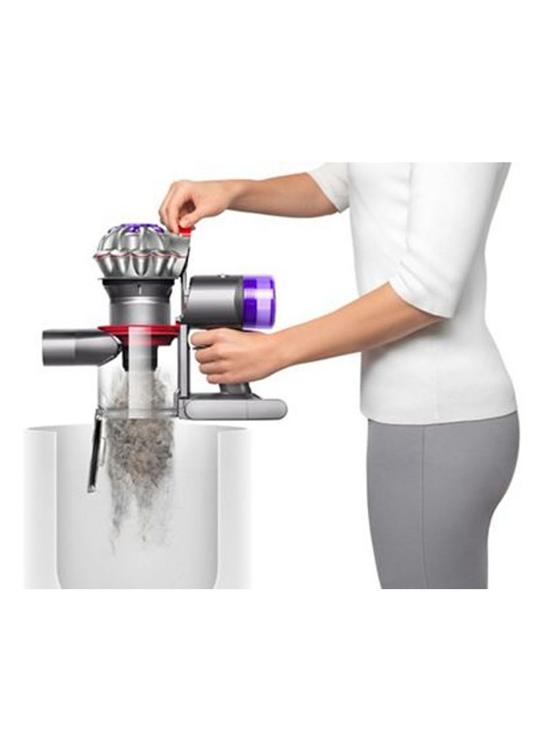 Dyson V8 Absolute (2022) draadloze steelstofzuiger 125,6 cm - zilver / nikkel - detail zilver