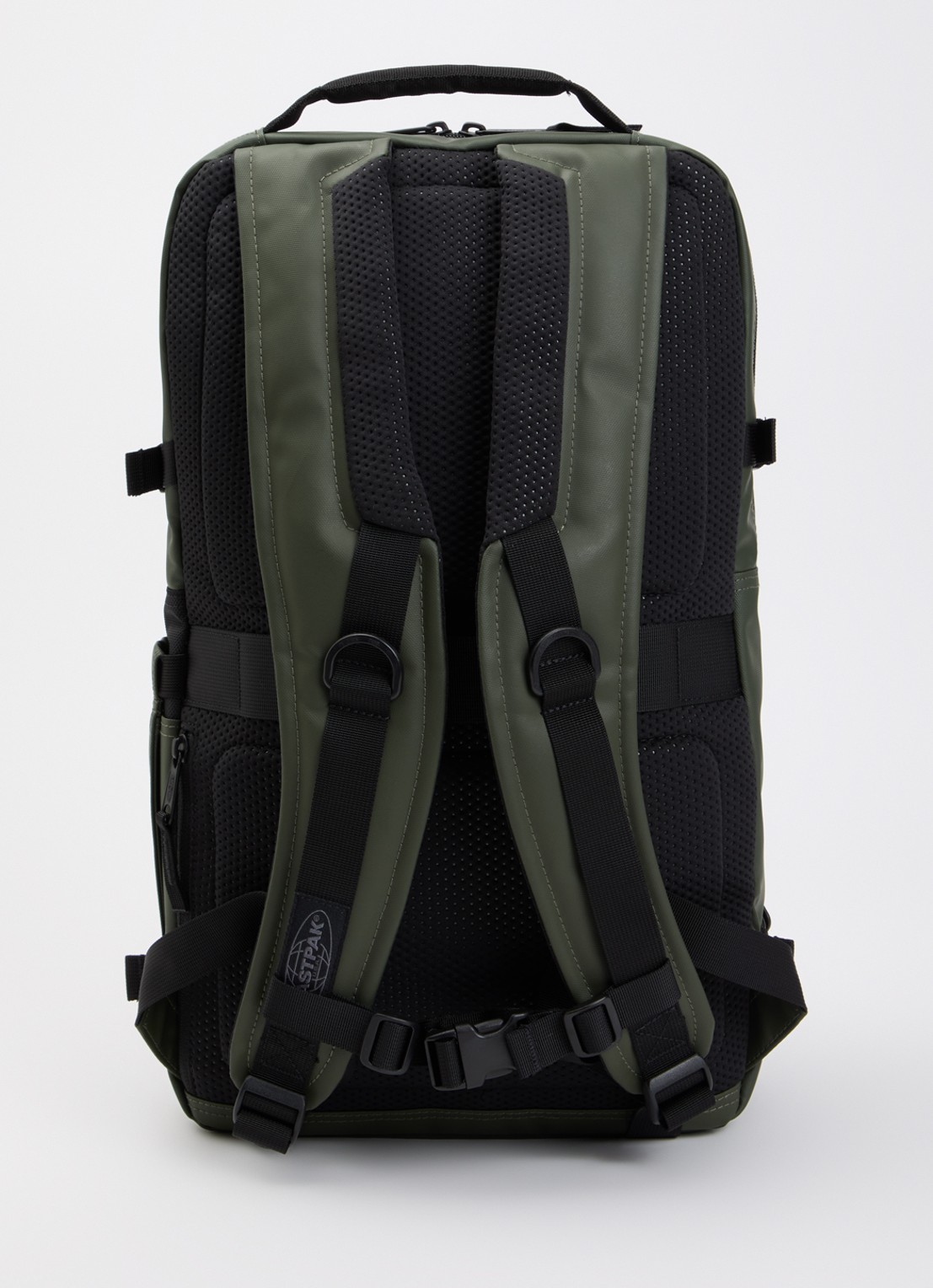 Eastpak Tecum L rugzak met 15 inch laptopvak - achterkant bronsgroen