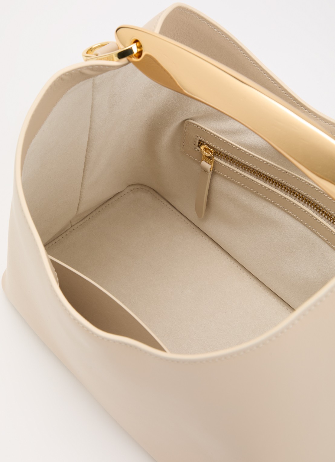 Elleme Boomerang S handtas van leer met afneembare schouderriem - detail 3 beige