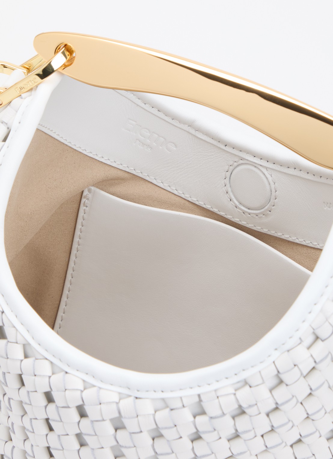 Elleme Boomerang  S handtas van leer met afneembare schouderriem - detail 3 wit