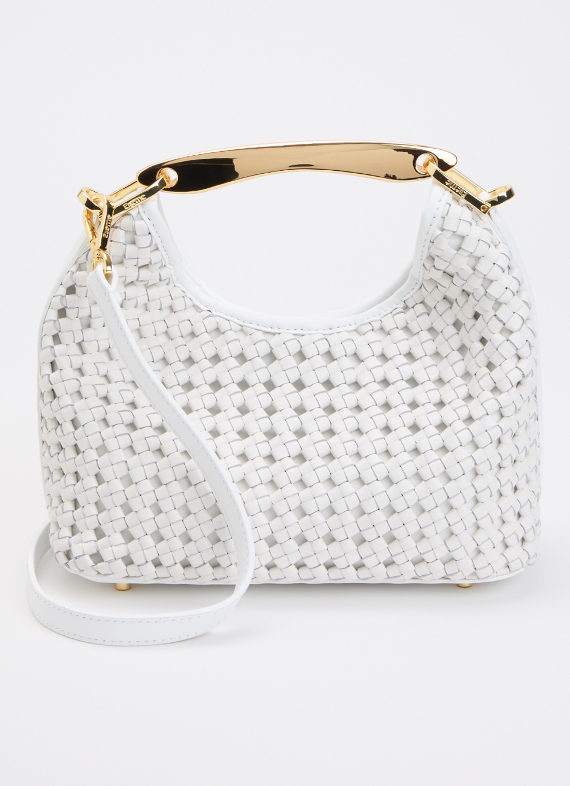 Elleme Boomerang  S handtas van leer met afneembare schouderriem - voorkant 2 wit