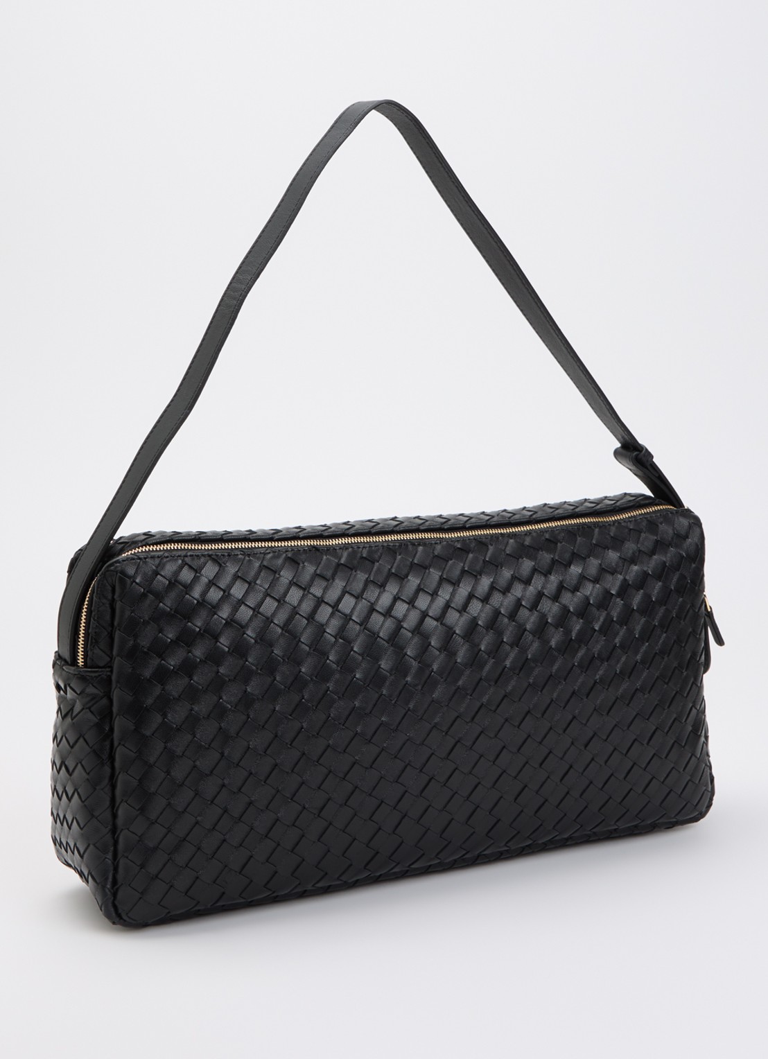 Elleme Trousse L schoudertas van leer - achterkant zwart