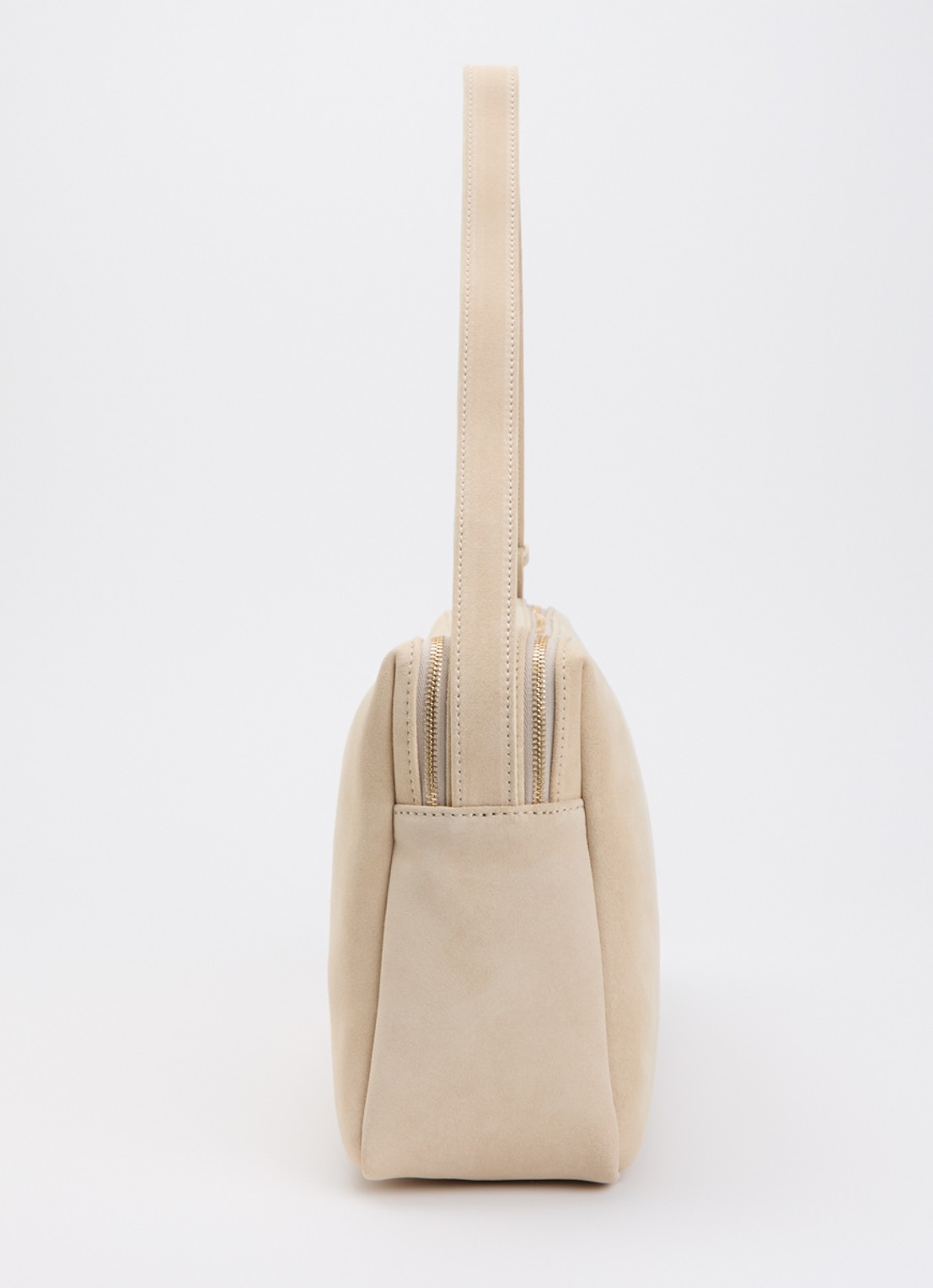 Elleme Trousse schoudertas van suède - detail 3 beige