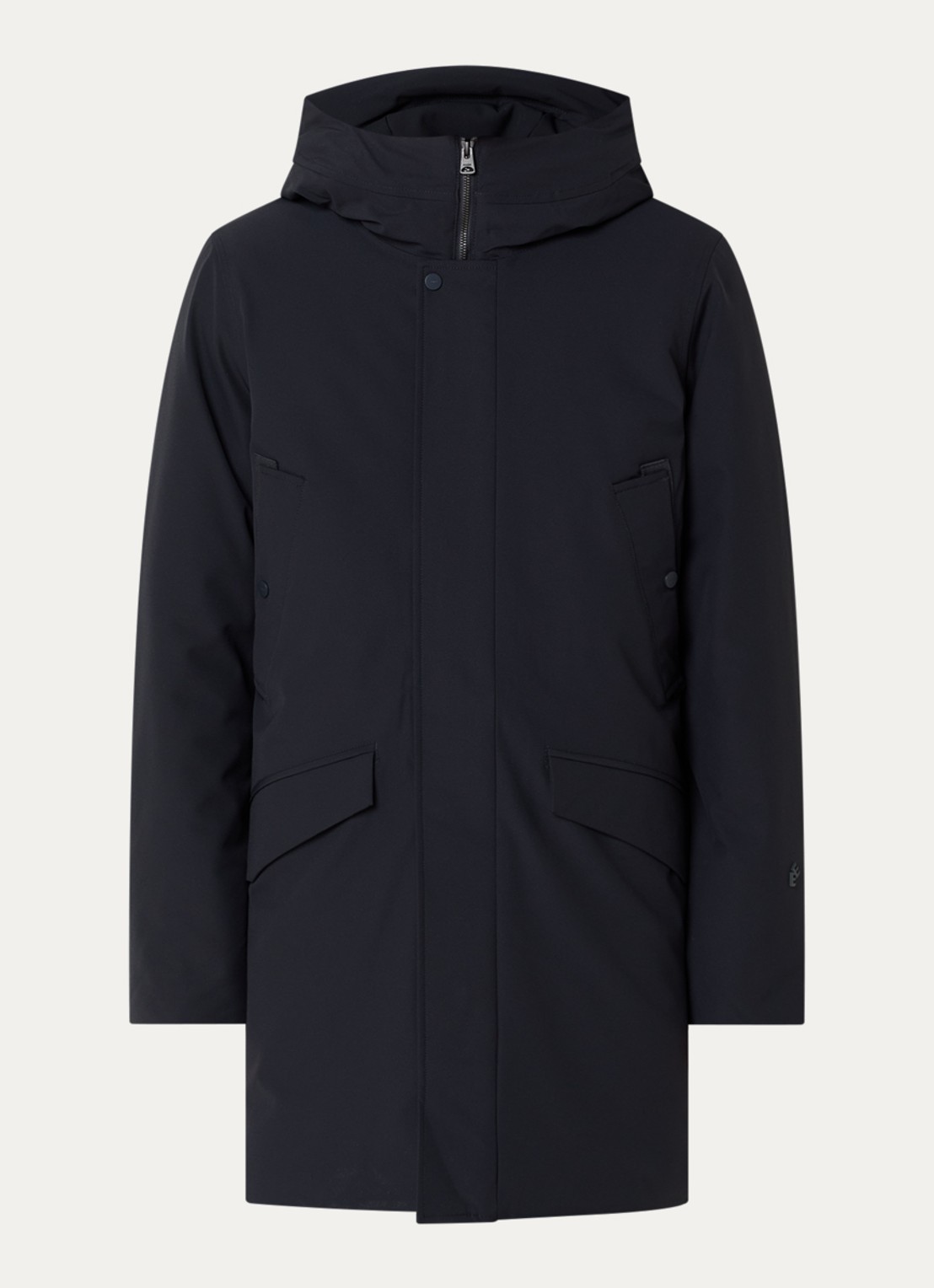 Elvine Alrik waterproof gewatteerde parka met klepzakken - voorkant 3 donkerblauw