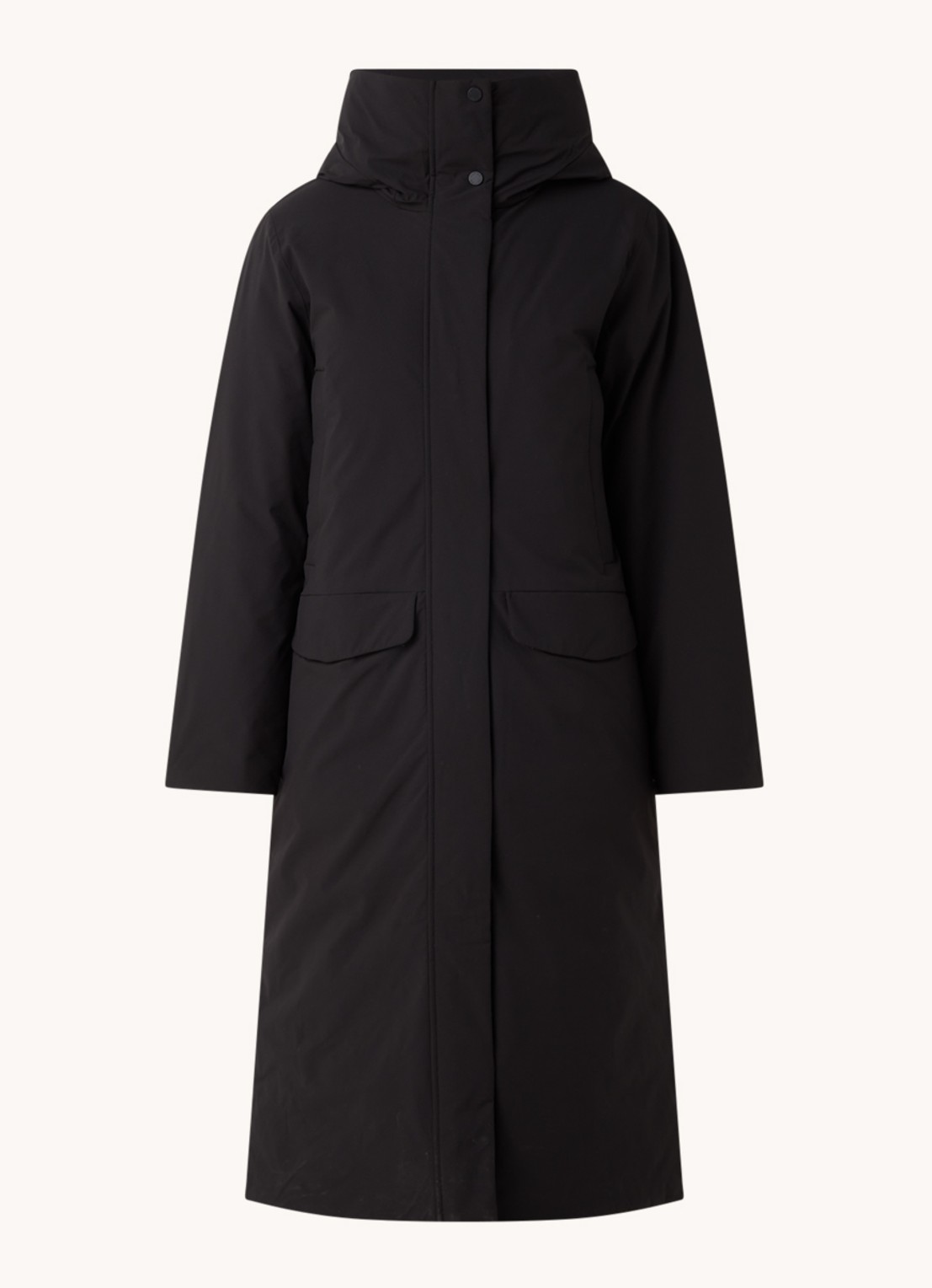 Elvine Asha gewatteerde parka met klepzakken - voorkant 3 zwart