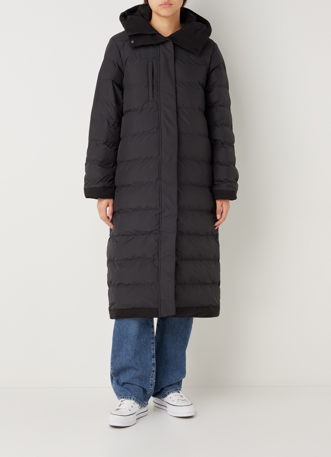 Elvine Asha gewatteerde parka met klepzakken - voorkant 4 zwart
