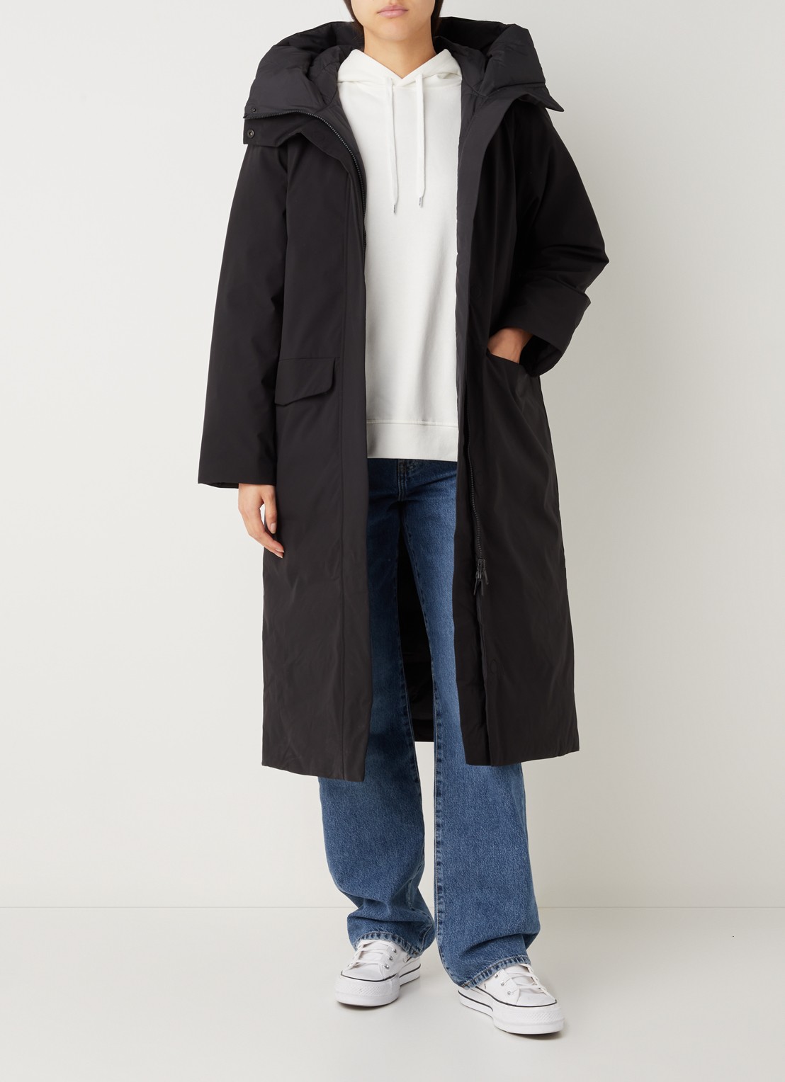 Elvine Asha gewatteerde parka met klepzakken - voorkant 5 zwart