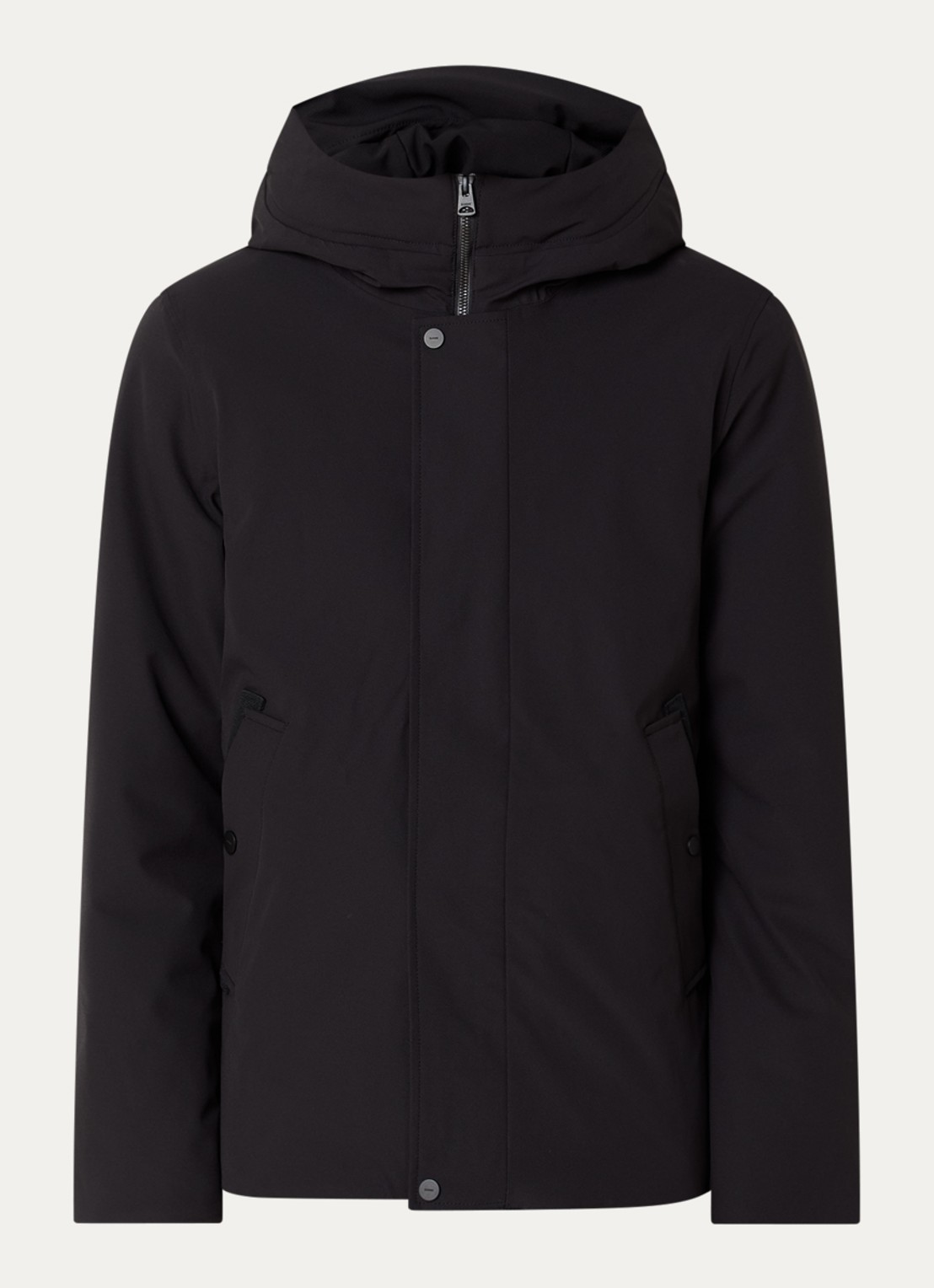 Elvine Beurnie gewatteerde parka met steekzakken en logo - voorkant 3 zwart