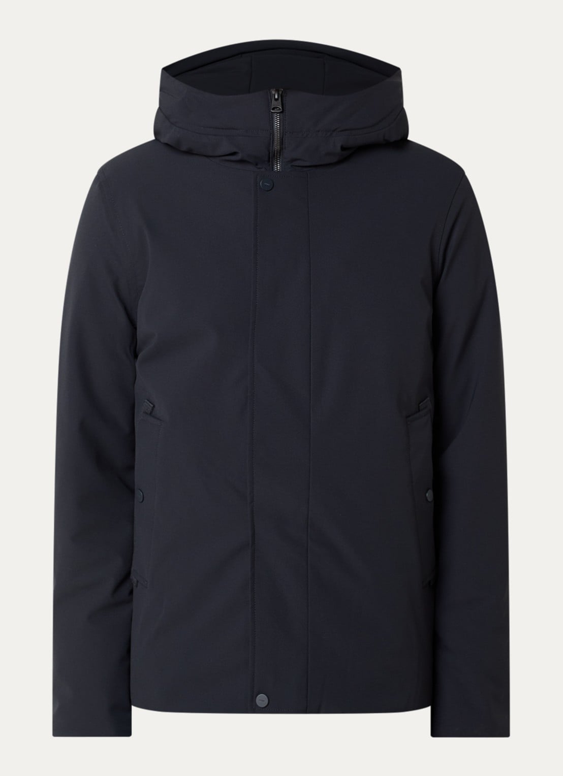 Elvine Beurnie gewatteerde parka met steekzakken en logo - voorkant 2 donkerblauw