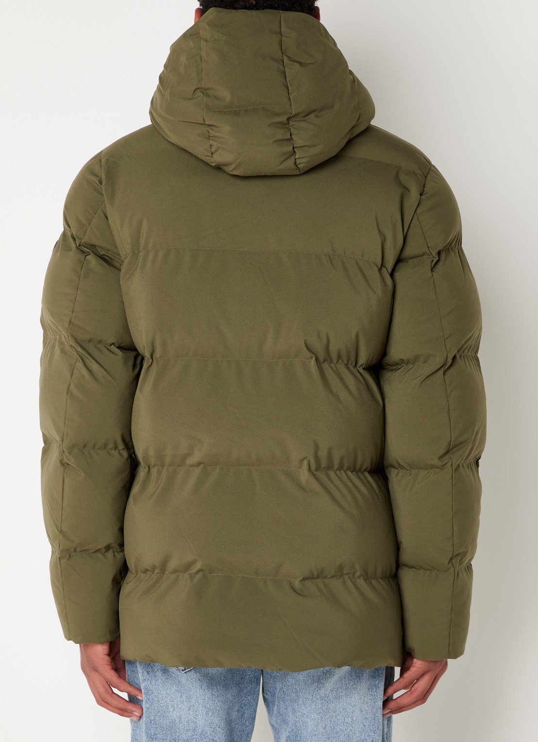Elvine Bror REC. puffer jack met waterafstotende coating en capuchon - achterkant 2 mosgroen