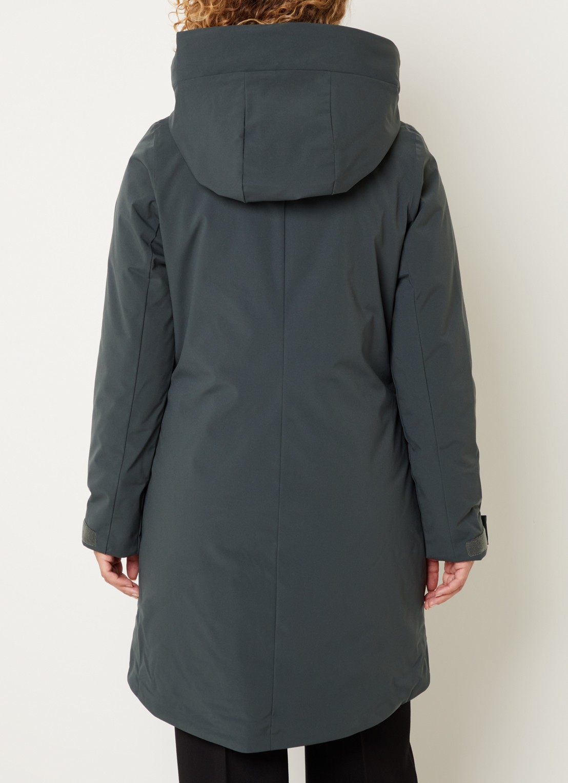 Elvine Eline parka met ritszakken en waterafstotende coating - achterkant olijfgroen