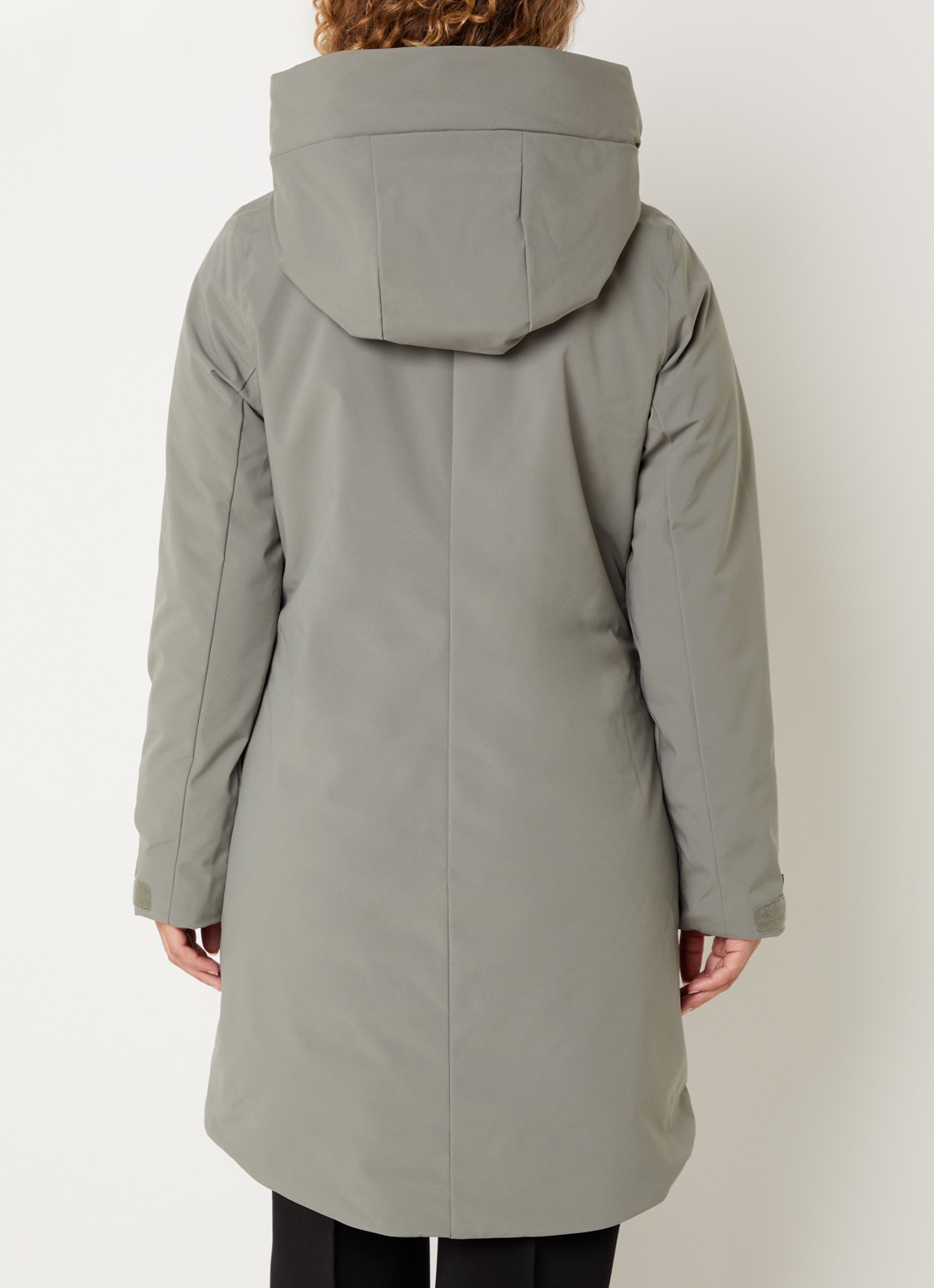 Elvine Eline parka met ritszakken en waterafstotende coating - achterkant mosgroen