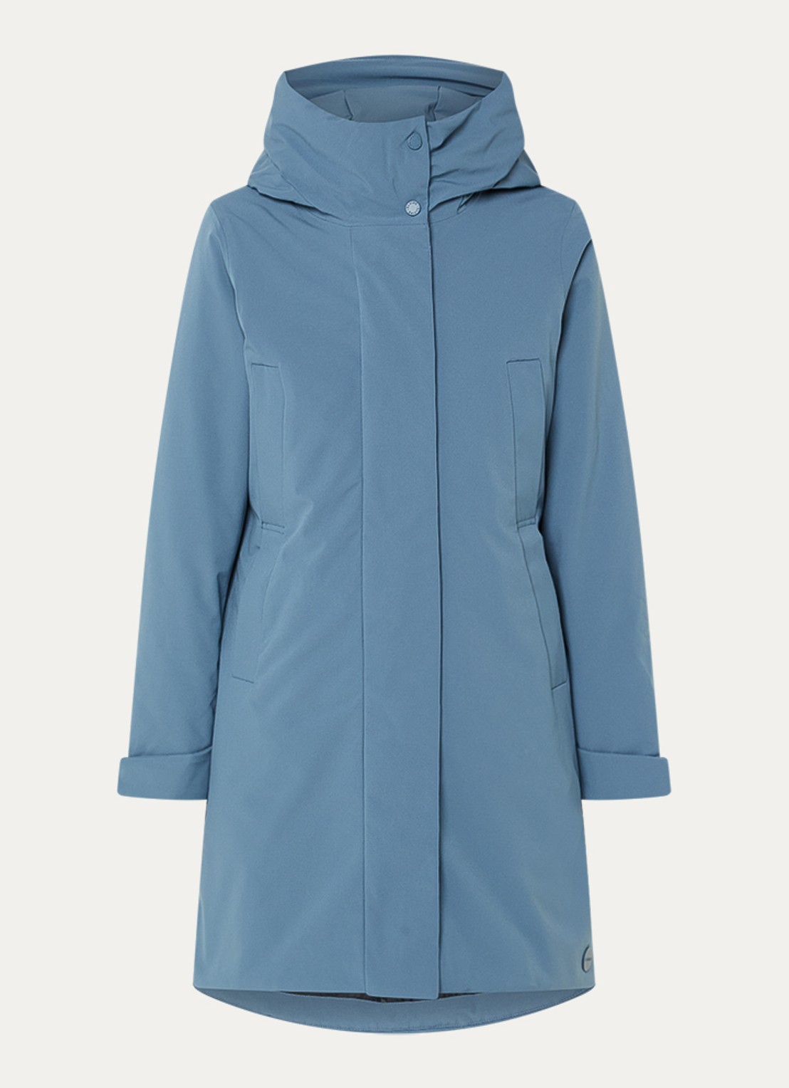 Elvine Eline parka met ritszakken en waterafstotende coating - voorkant 2 staalblauw