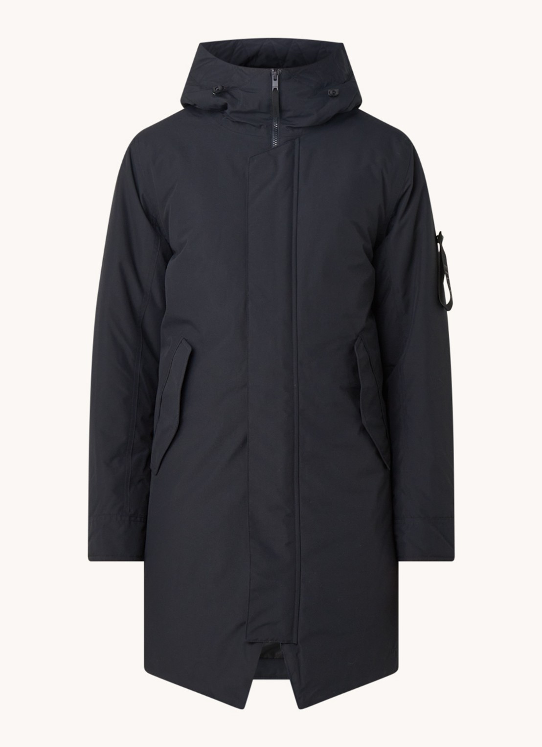 Elvine Gunter gewatteerde jas met capuchon - voorkant donkerblauw