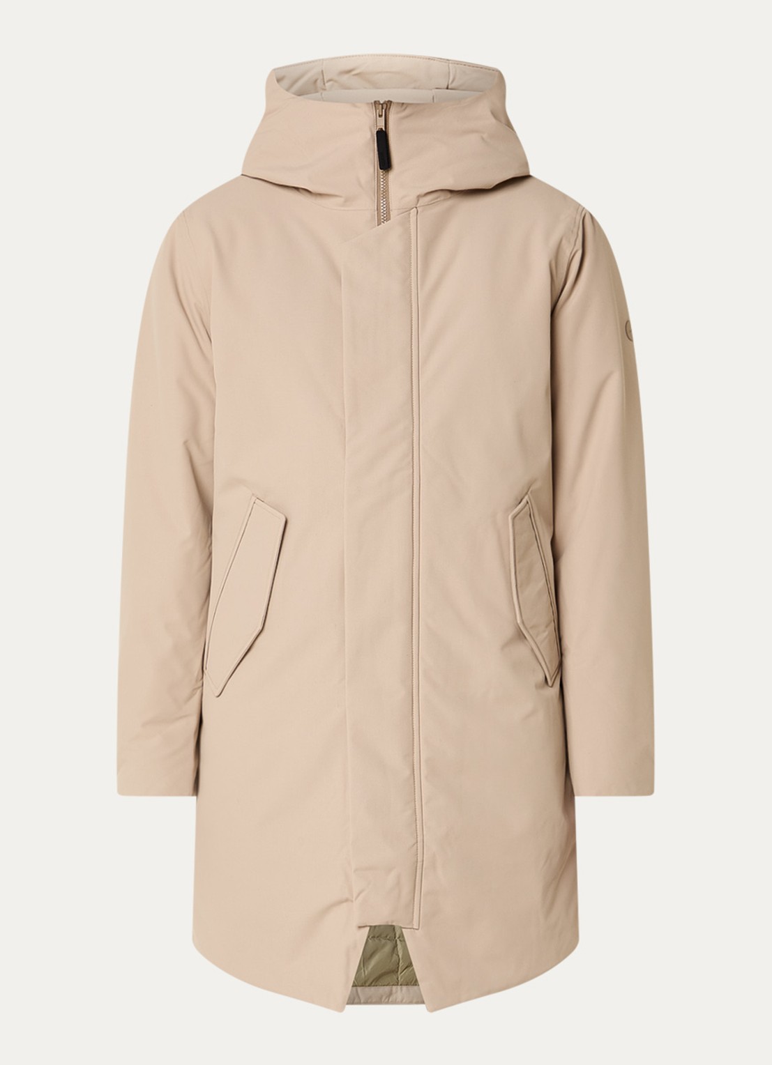 Elvine Gunter gewatteerde jas met capuchon - voorkant 2 beige