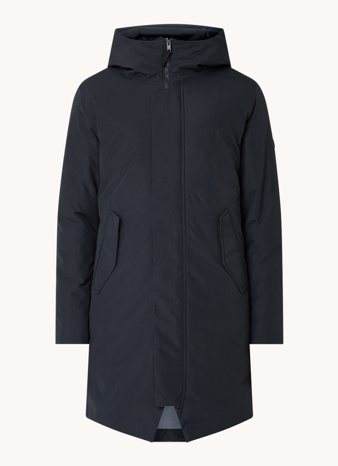 Elvine Gunter gewatteerde jas met capuchon - voorkant 3 donkerblauw