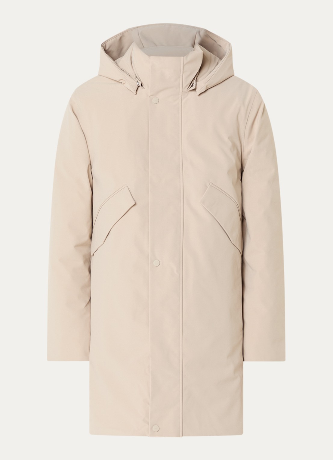 Elvine Janne gewatteerde parka met klepzakken - voorkant 3 donkerbeige