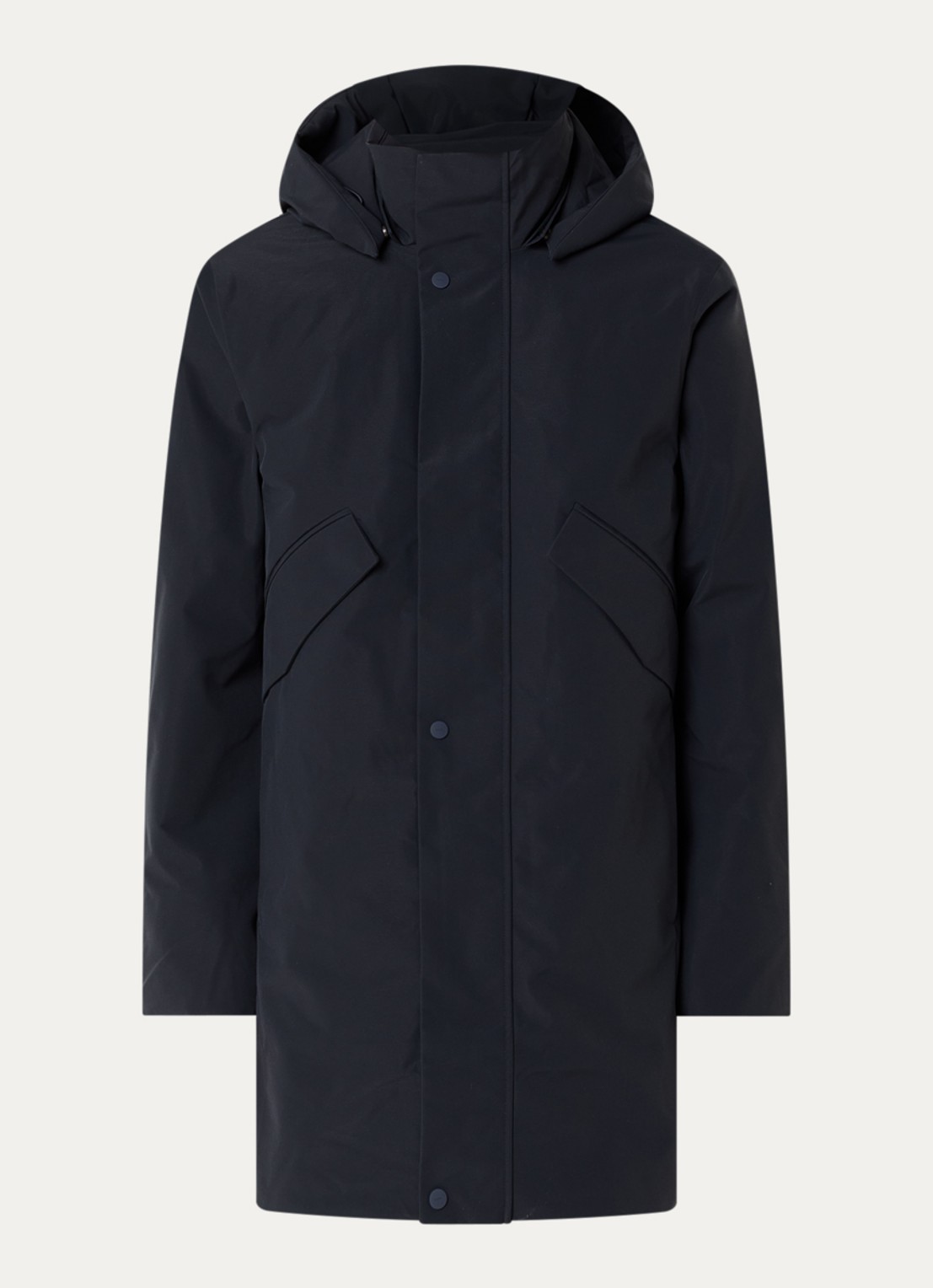 Elvine Janne gewatteerde parka met klepzakken - voorkant donkerblauw